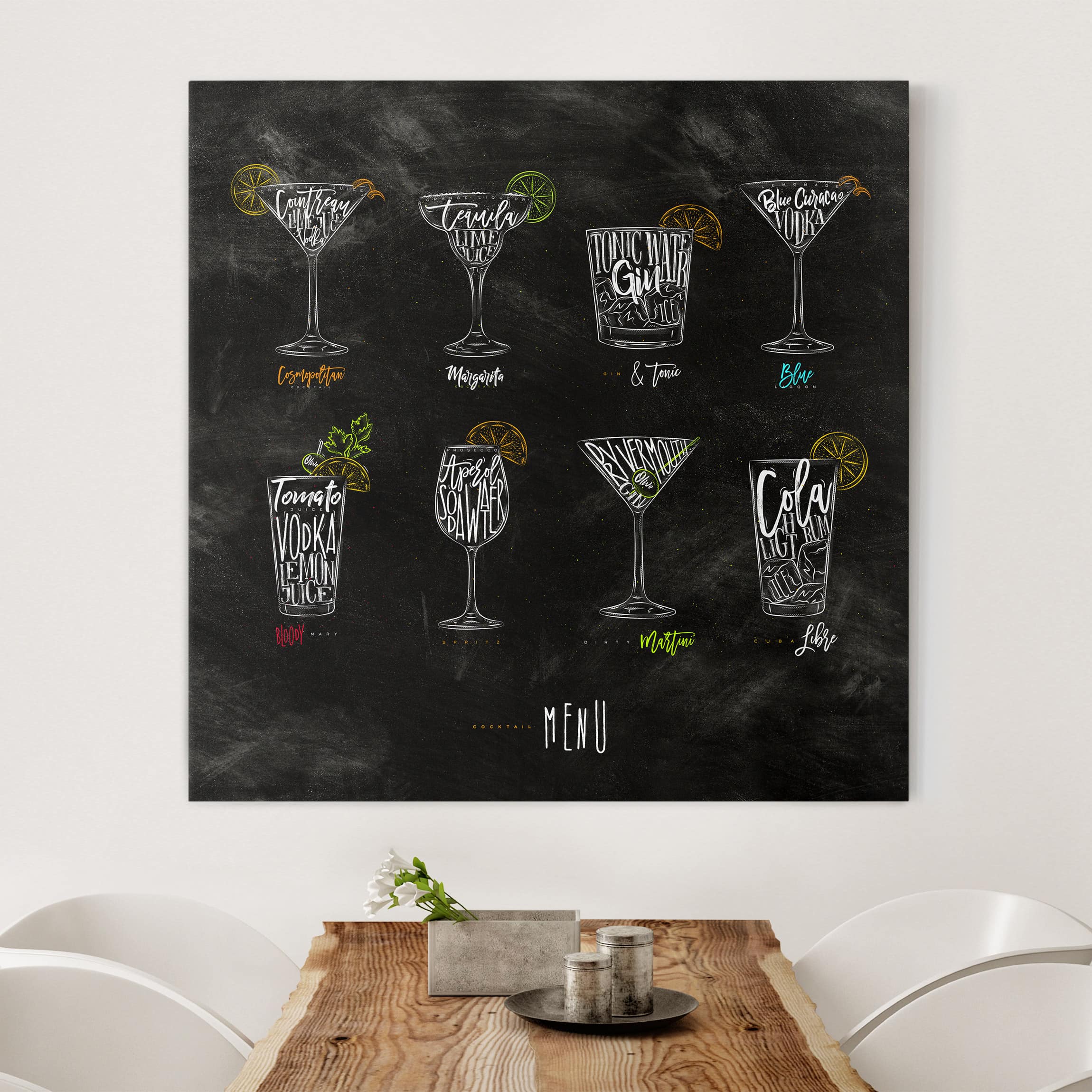 Leinwandbild Küche Cocktail Menu