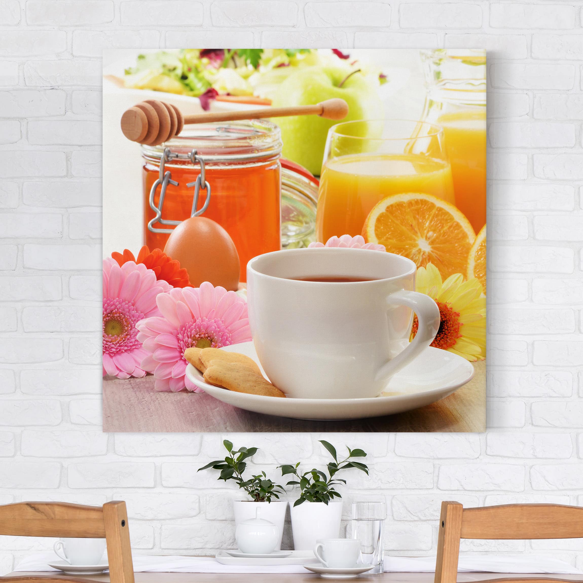 Leinwandbild Küche Sommerlicher Frühstückstisch