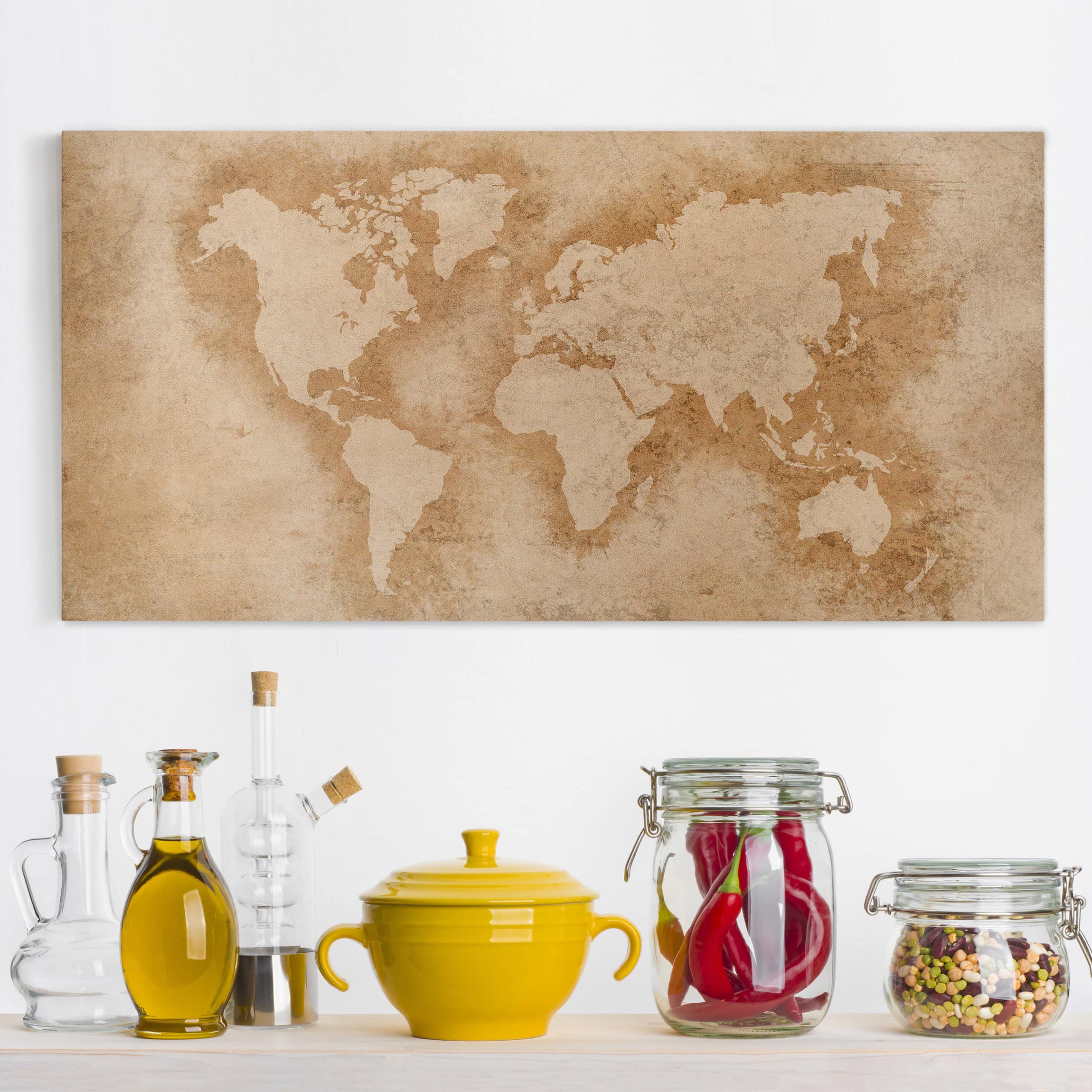 Leinwandbild Weltkarte Antike Weltkarte