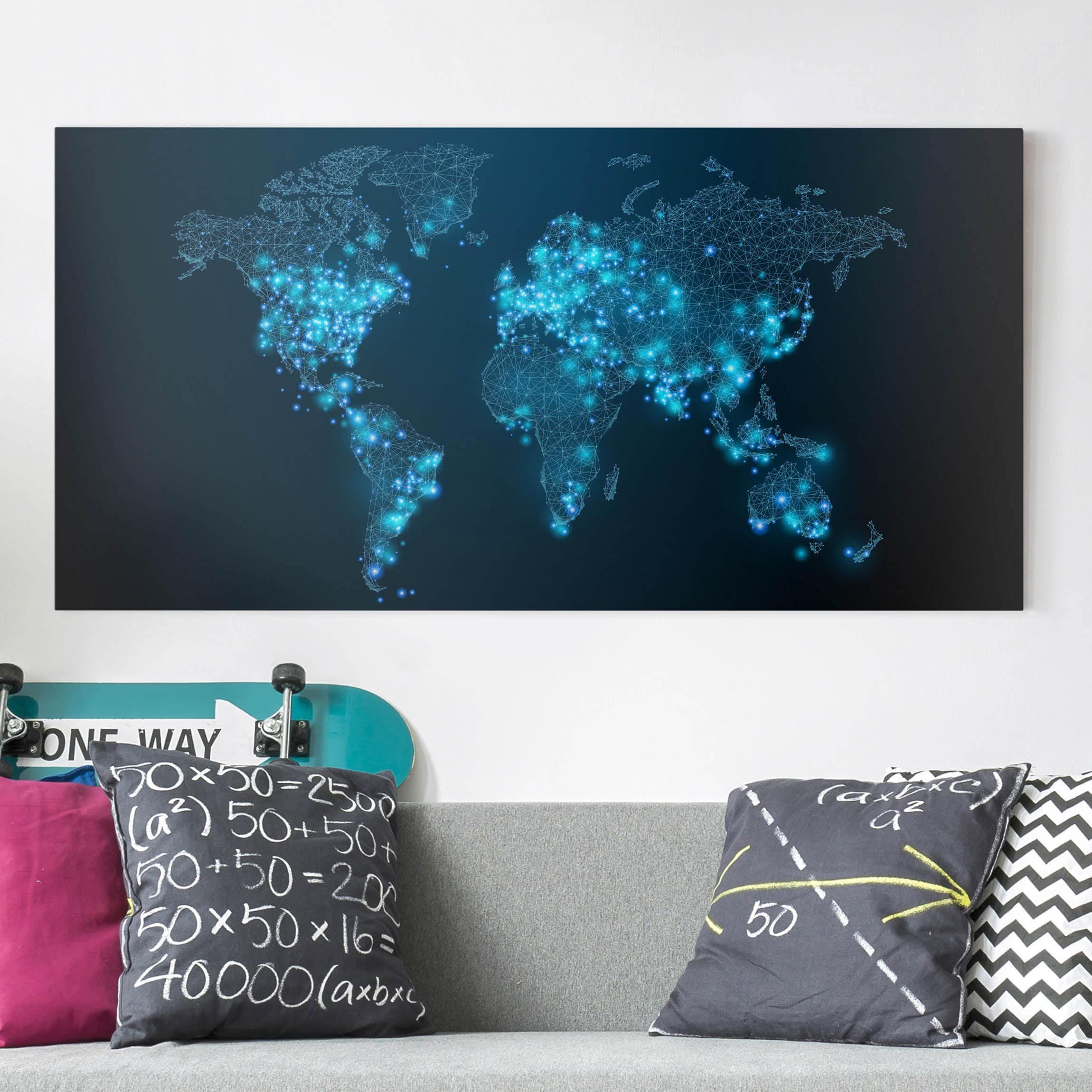Leinwandbild Weltkarte Connected World Weltkarte