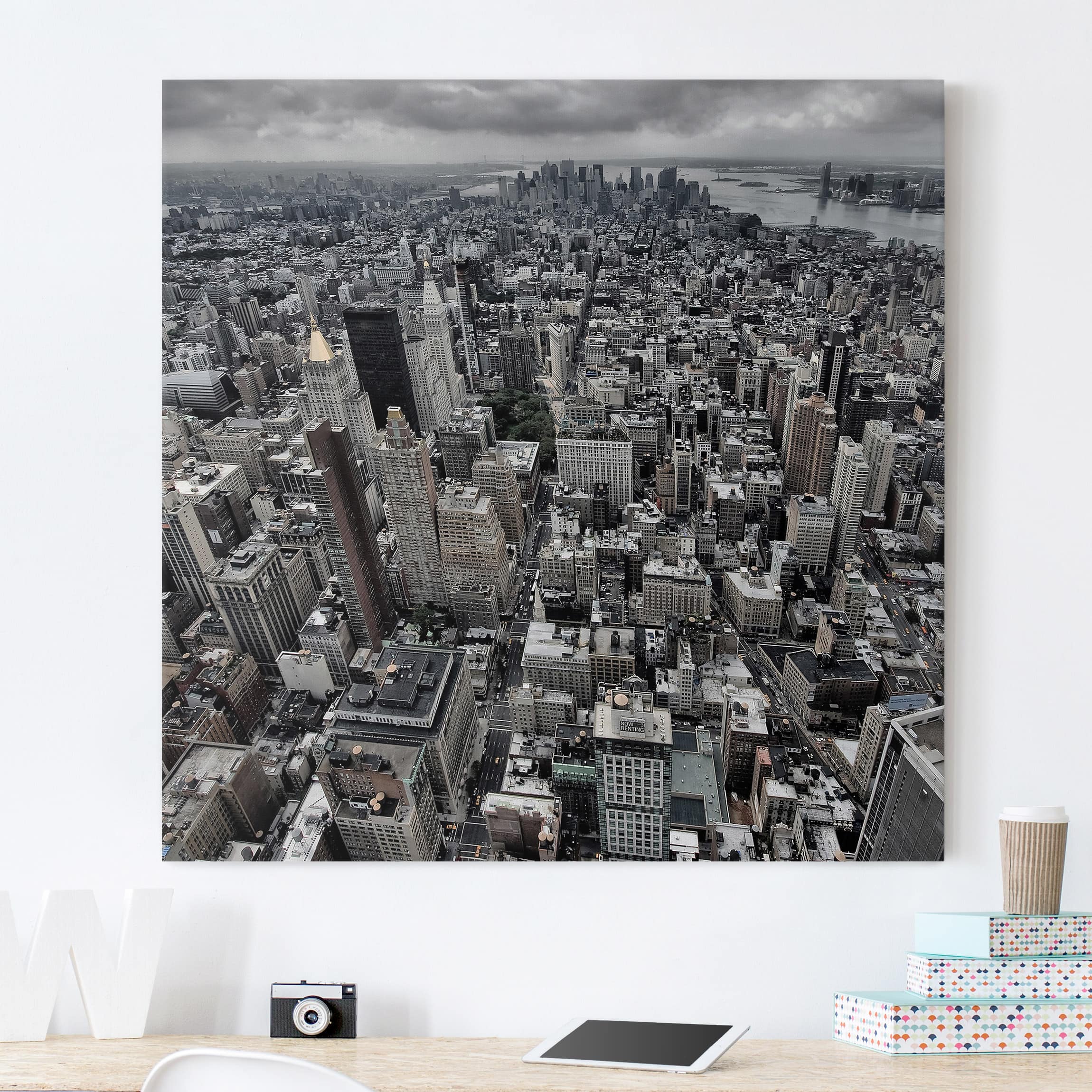 Leinwandbild - Quadrat Blick über Manhattan