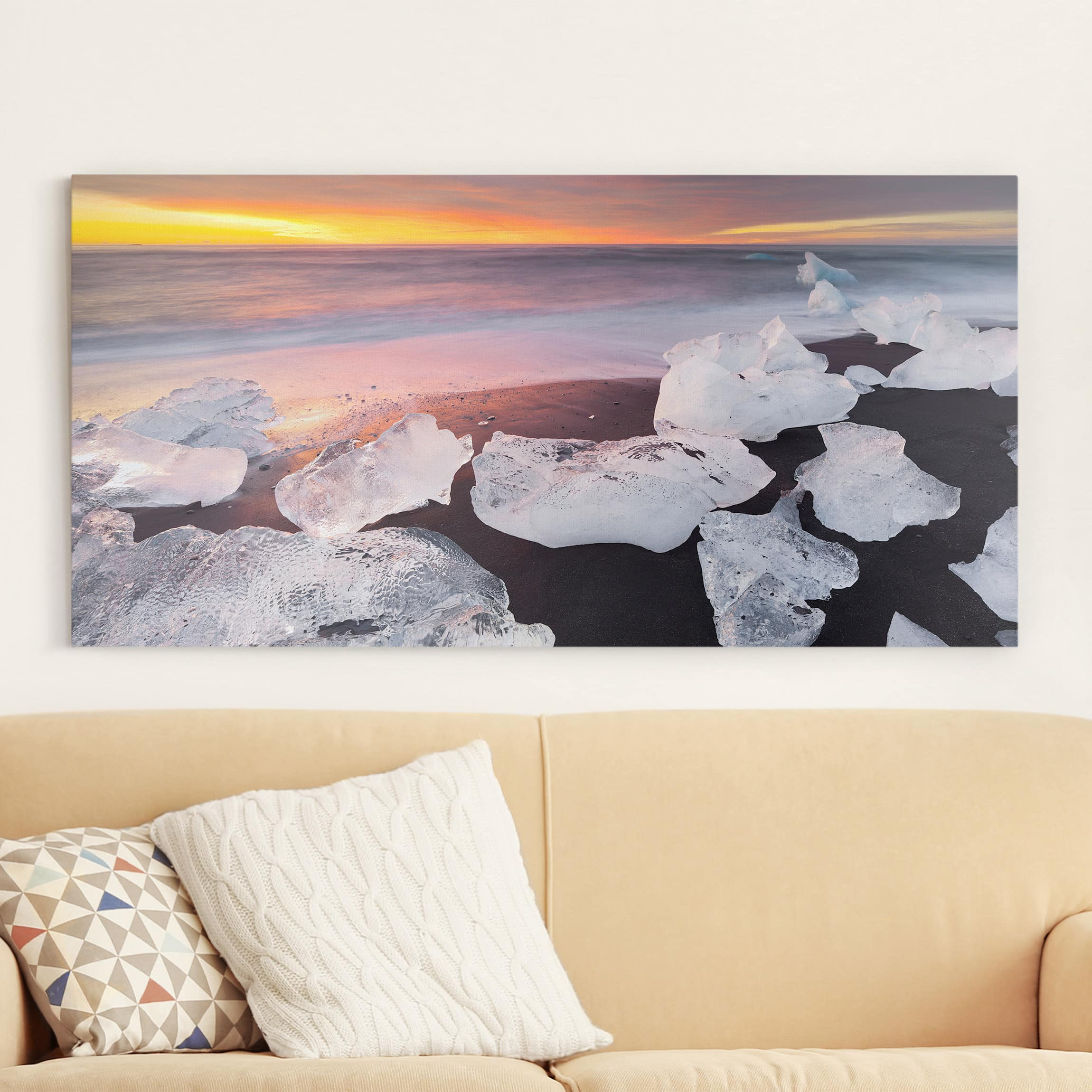 Leinwandbild - Querformat Eisbrocken Jökulsárlon Island