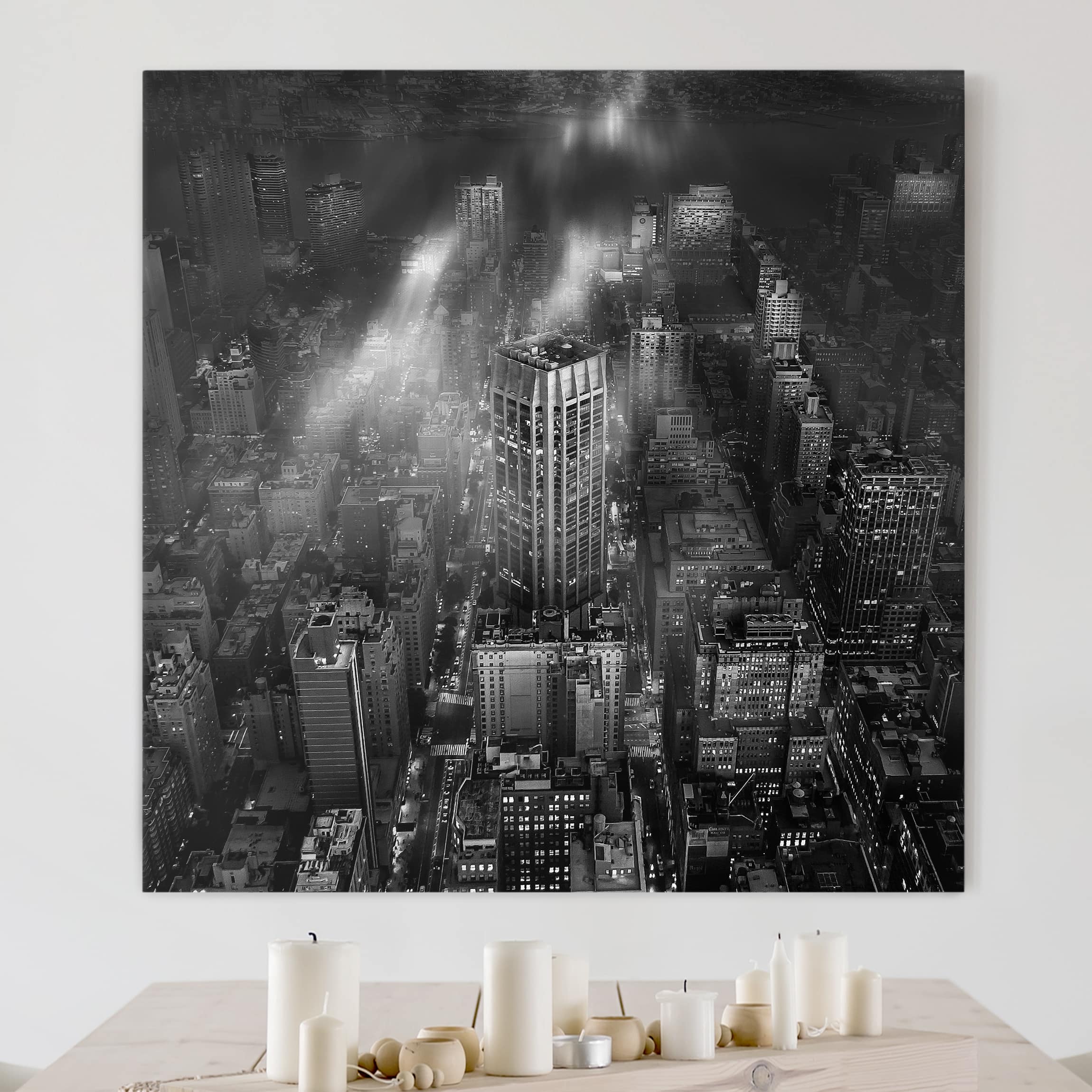 Leinwandbild - Quadrat Sonnenlicht über New York City