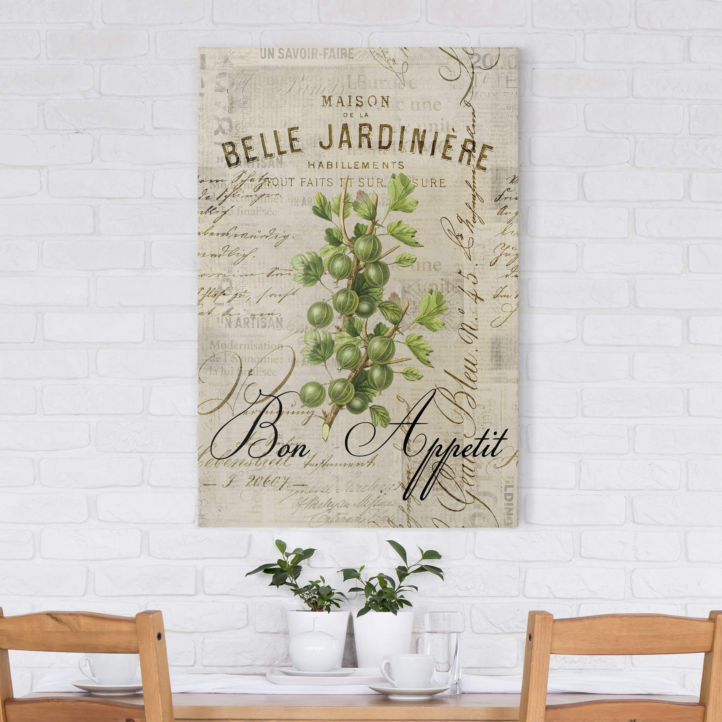Leinwandbild Shabby Chic Collage - Stachelbeere