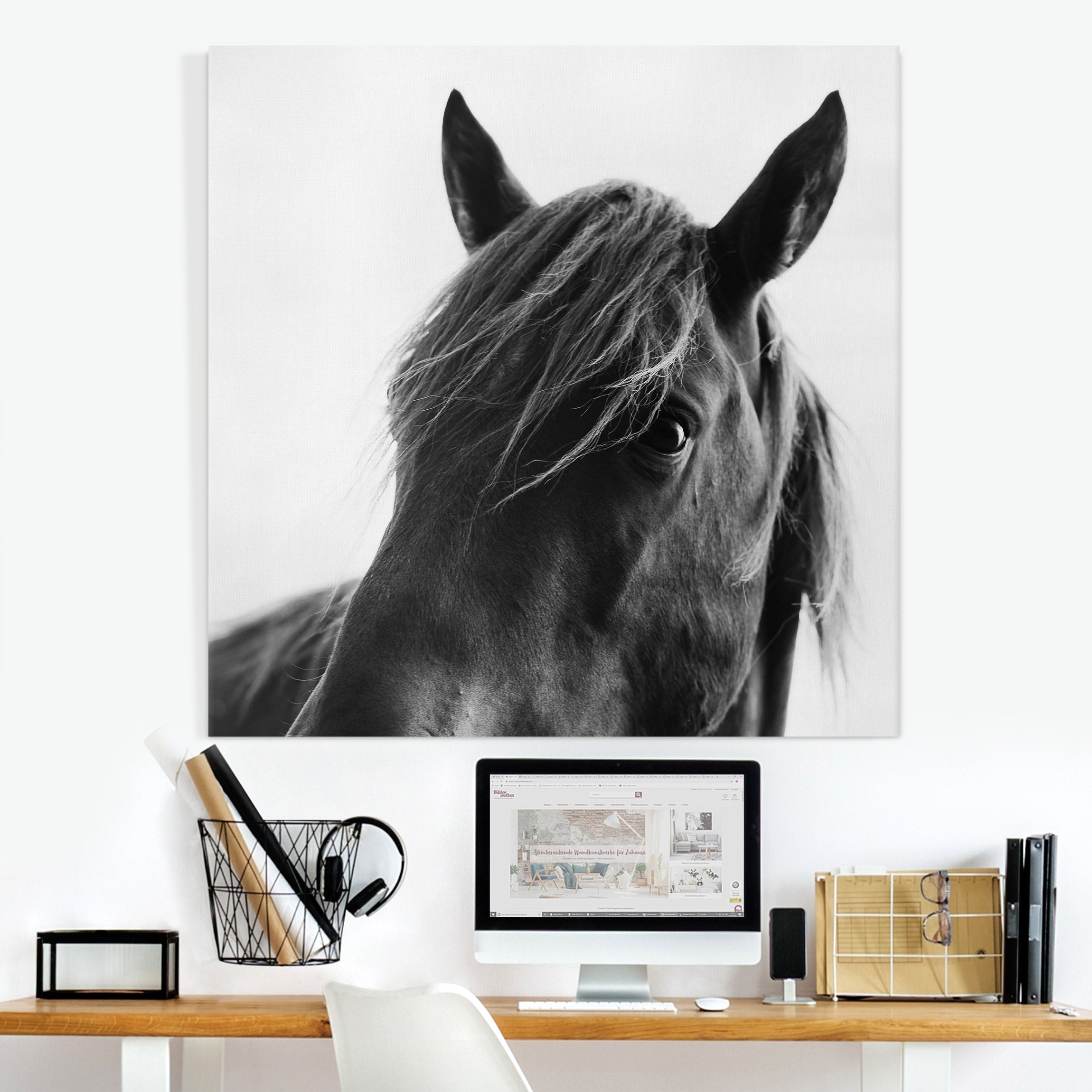 Leinwandbild Neugieriges Pferd