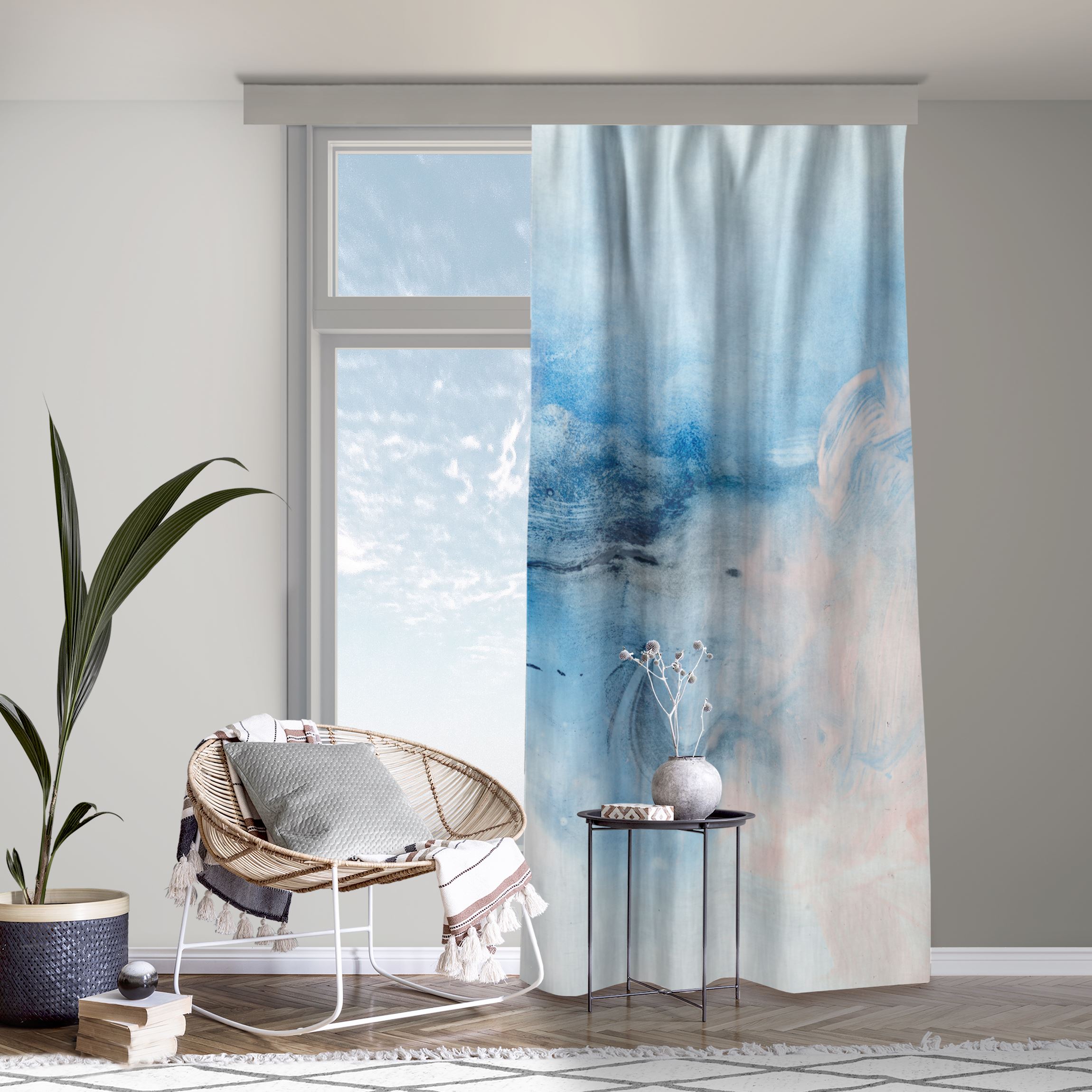 Vorhang Indigo & Rouge I