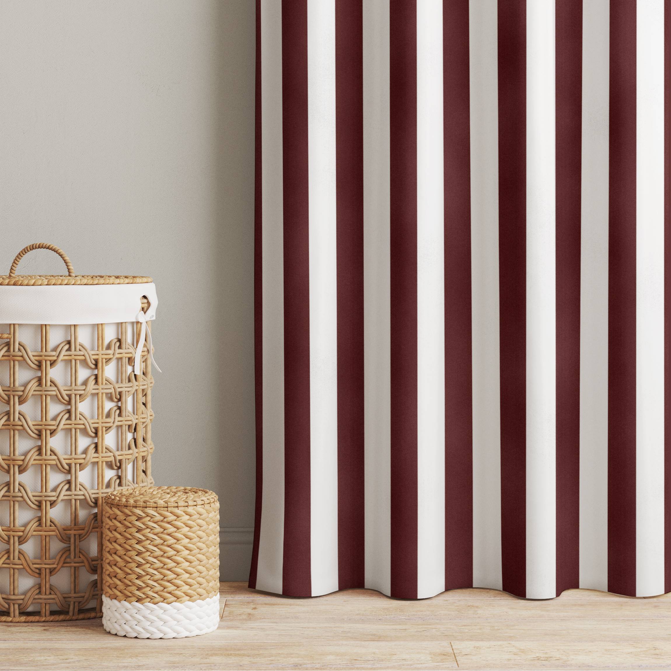 Vorhang Längsstreifen in Dunkel Rot