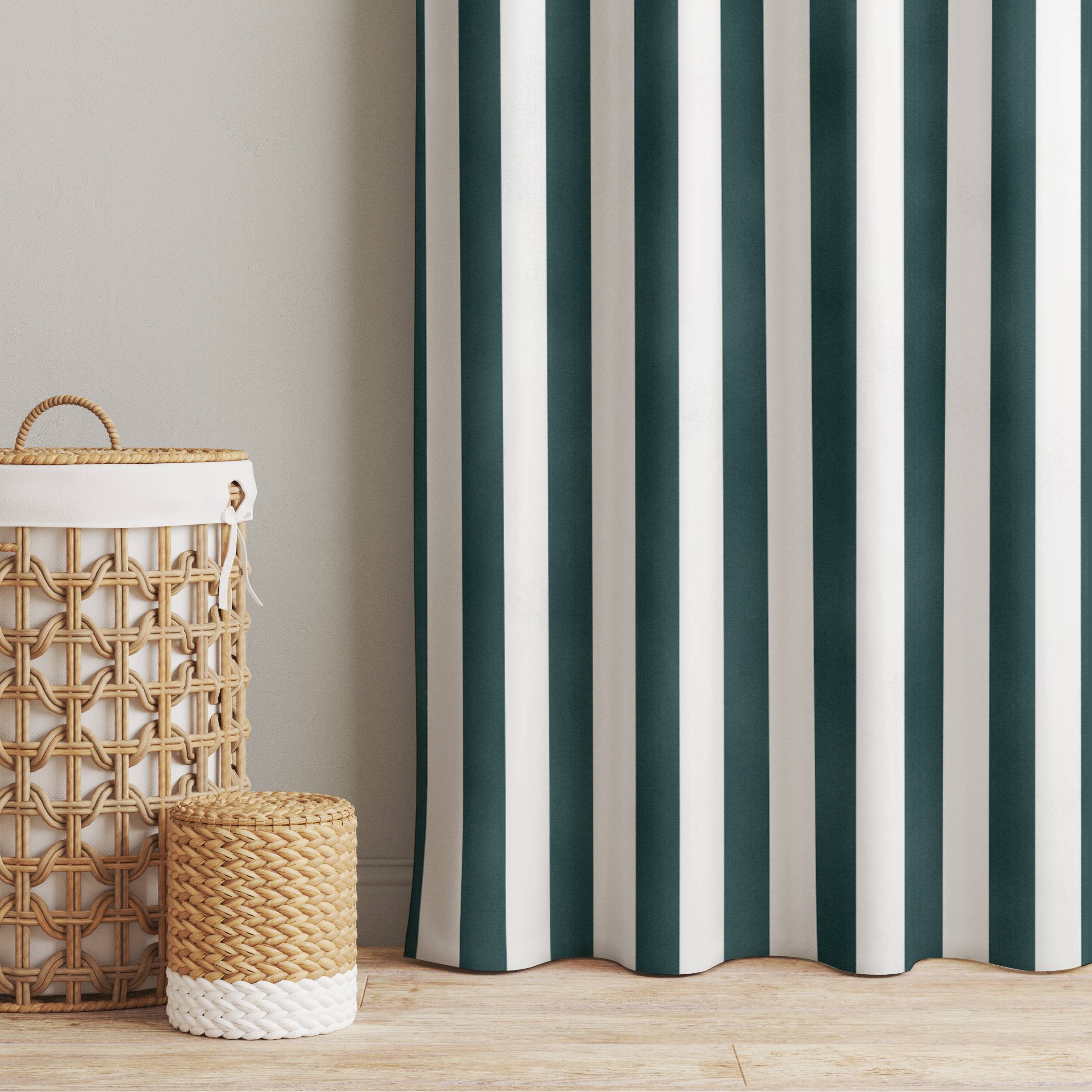 Vorhang Längsstreifen in Dunkler Jade