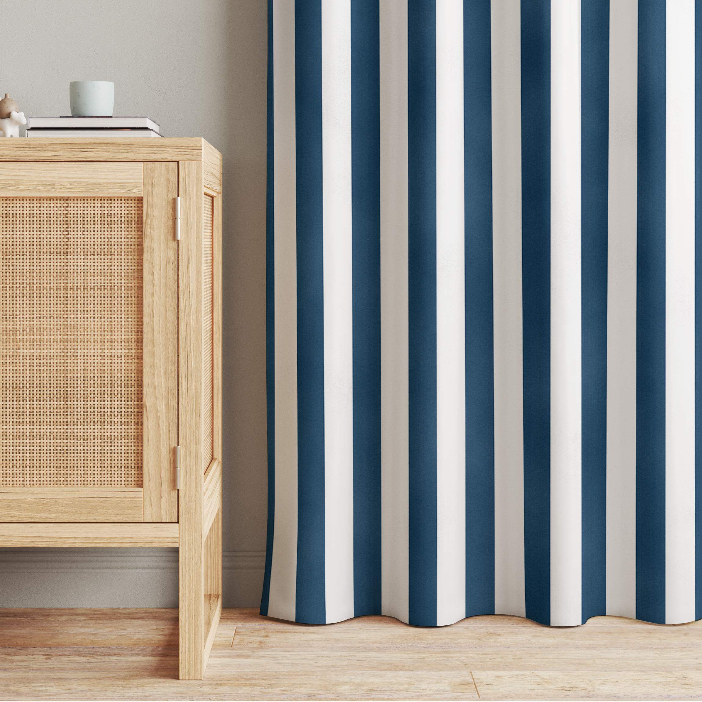 Vorhang Längsstreifen in Ozeanblau