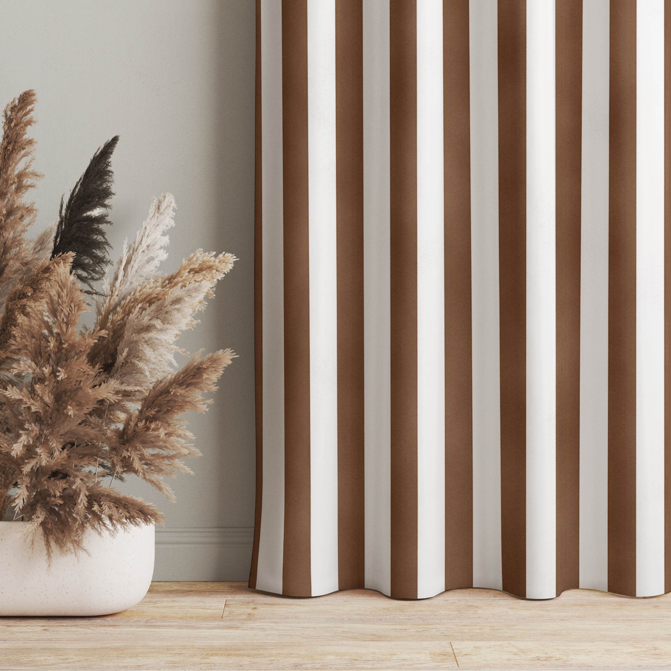 Vorhang Längsstreifen in Rehbraun