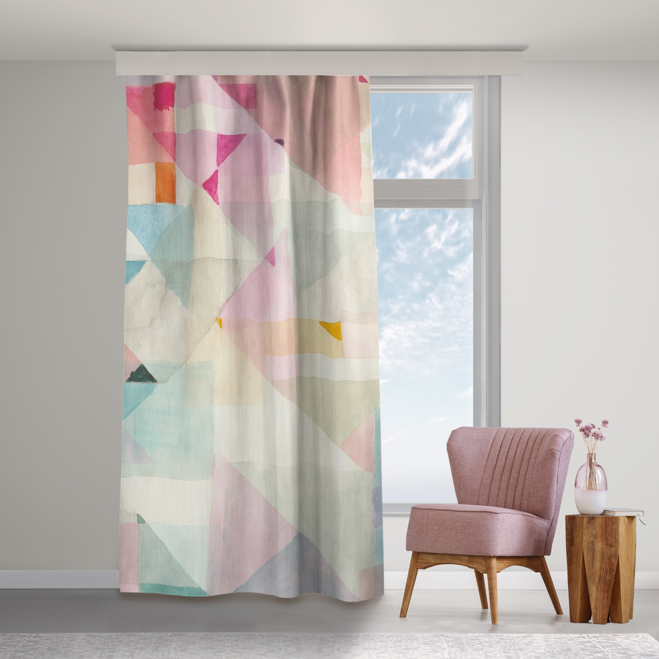 Vorhang Pastellfarbene Dreiecke