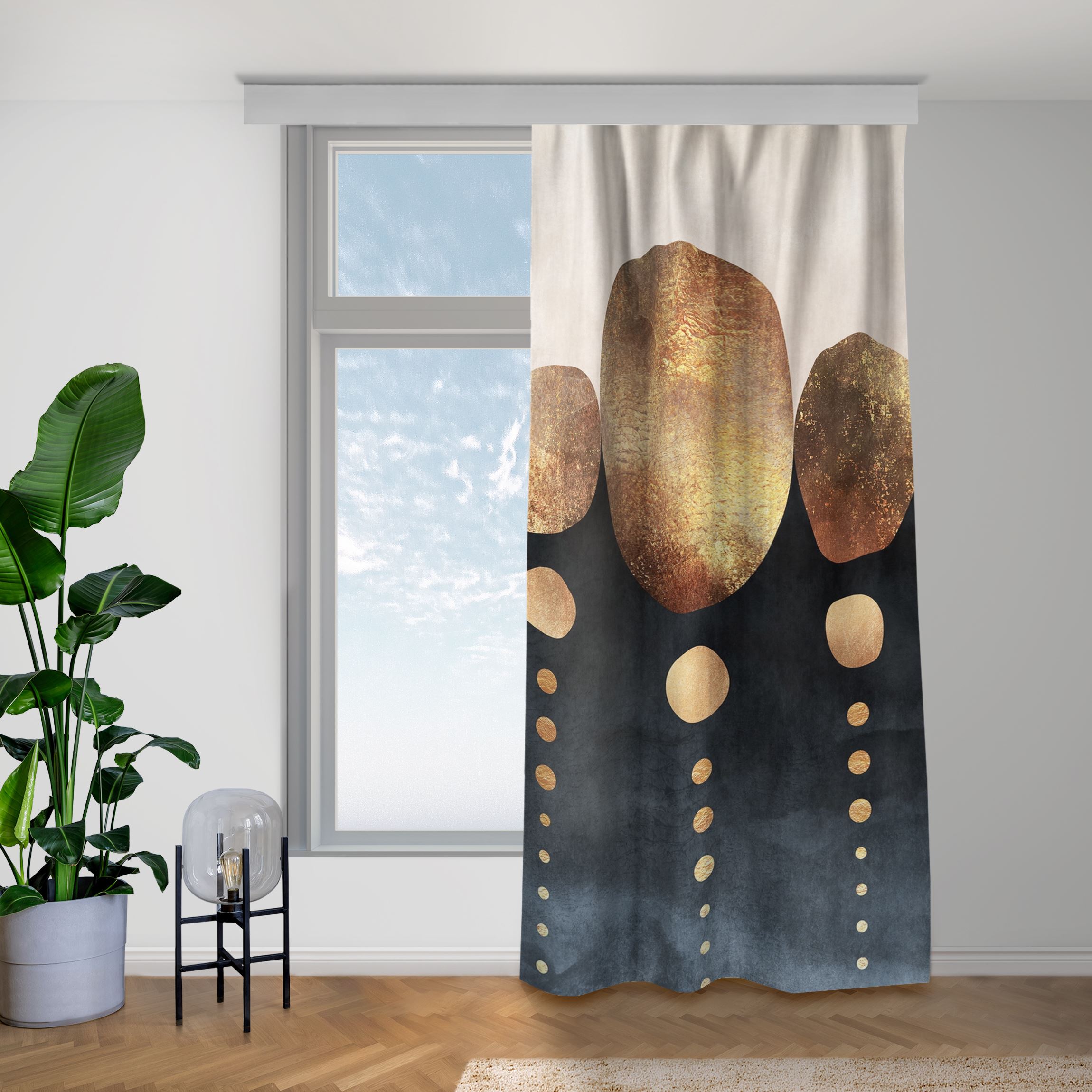 Vorhang Abstrakte goldene Steine