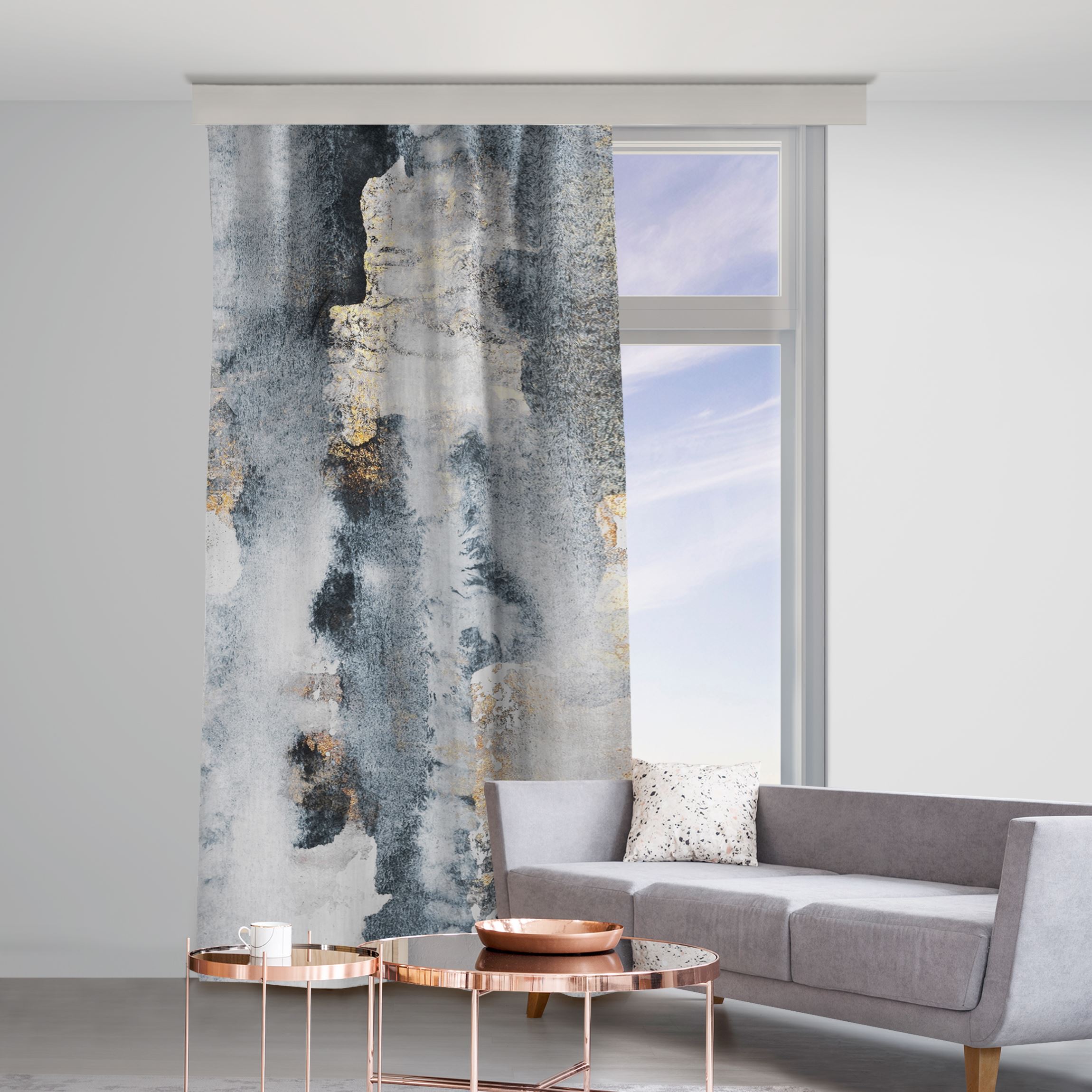 Vorhang Abstraktes Aquarell mit Gold