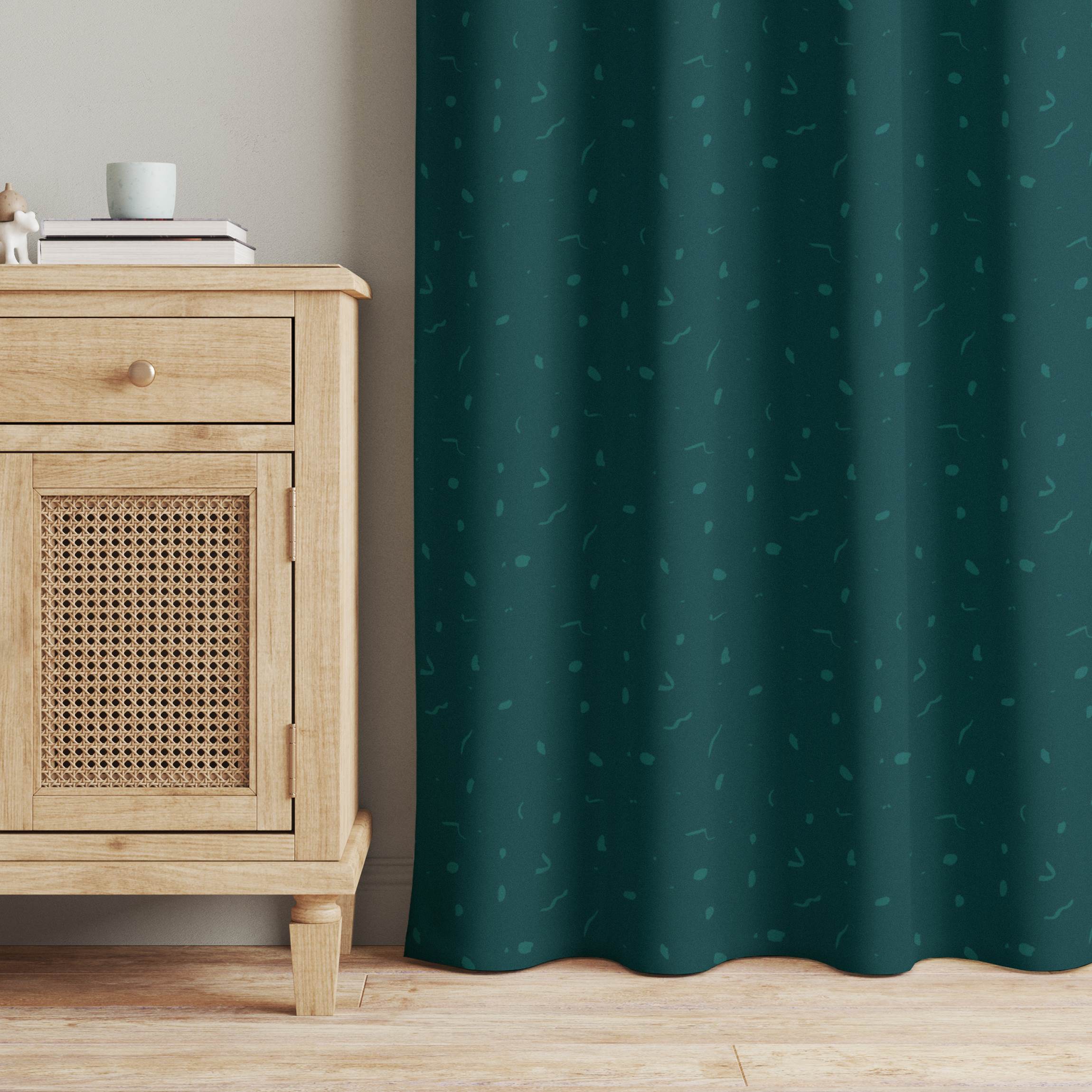 Vorhang Abstraktes Monochrom Muster - Dunkle Jade