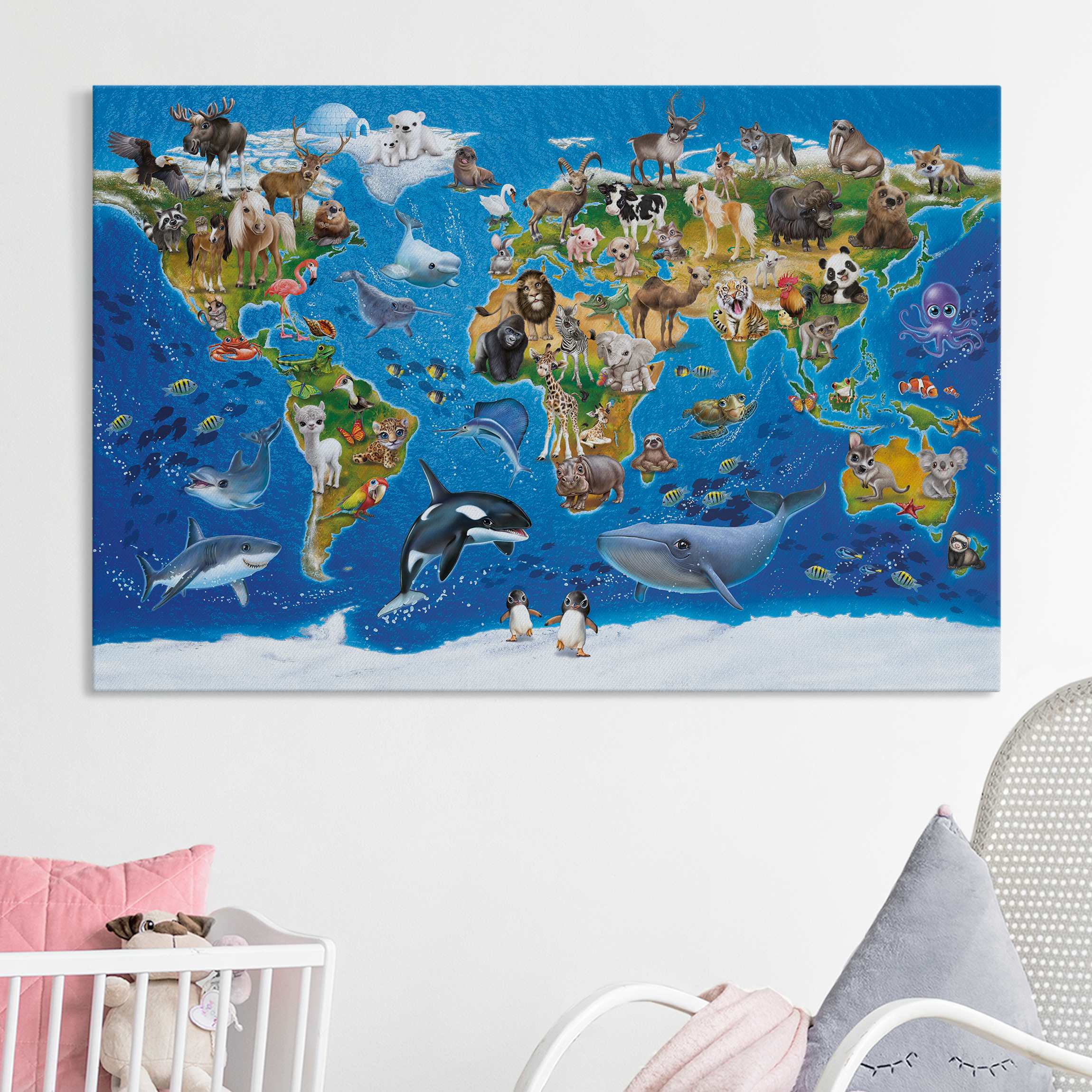 Akustikbild Animal Club International - Weltkarte mit Tieren