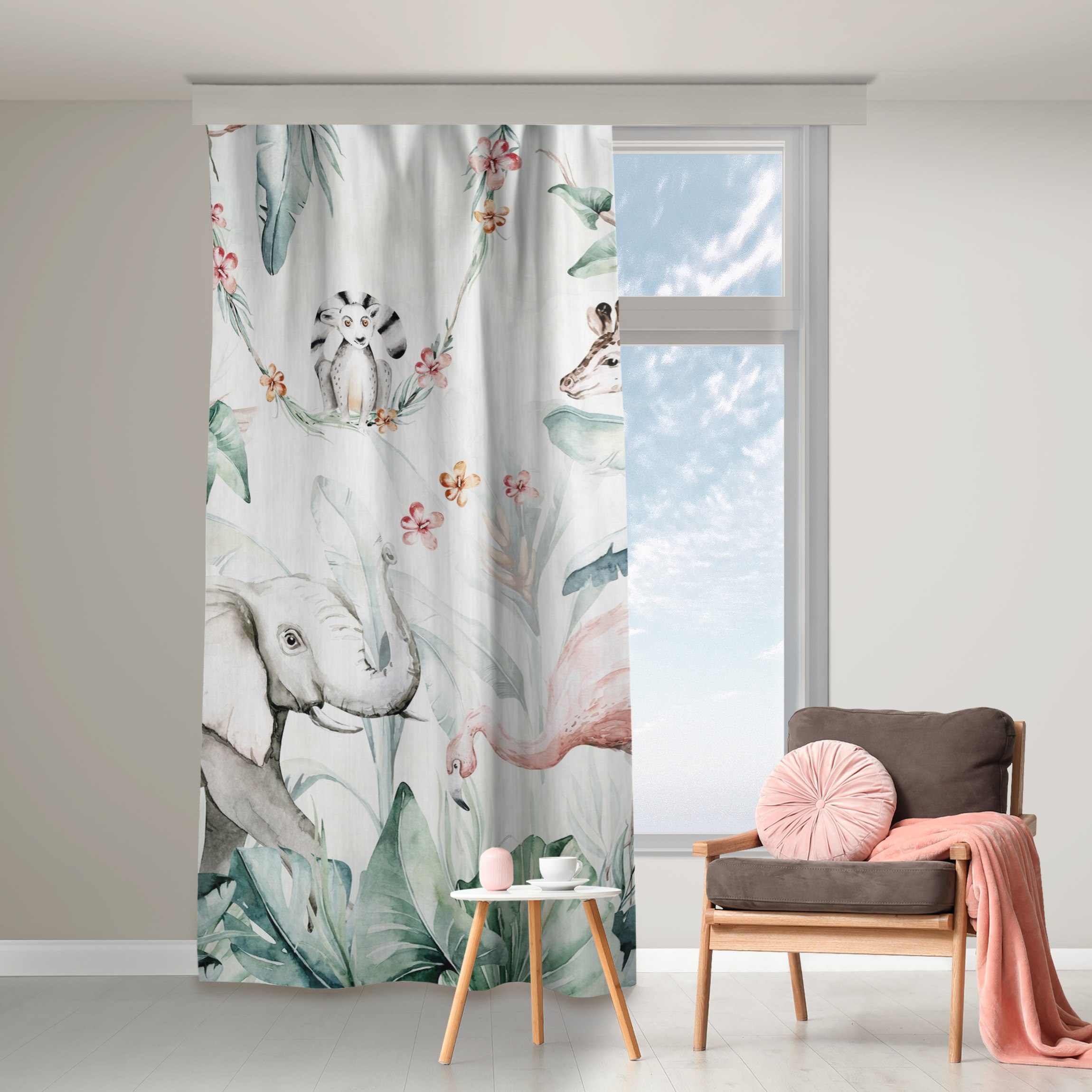 Vorhang Aquarell Afrika Tiere