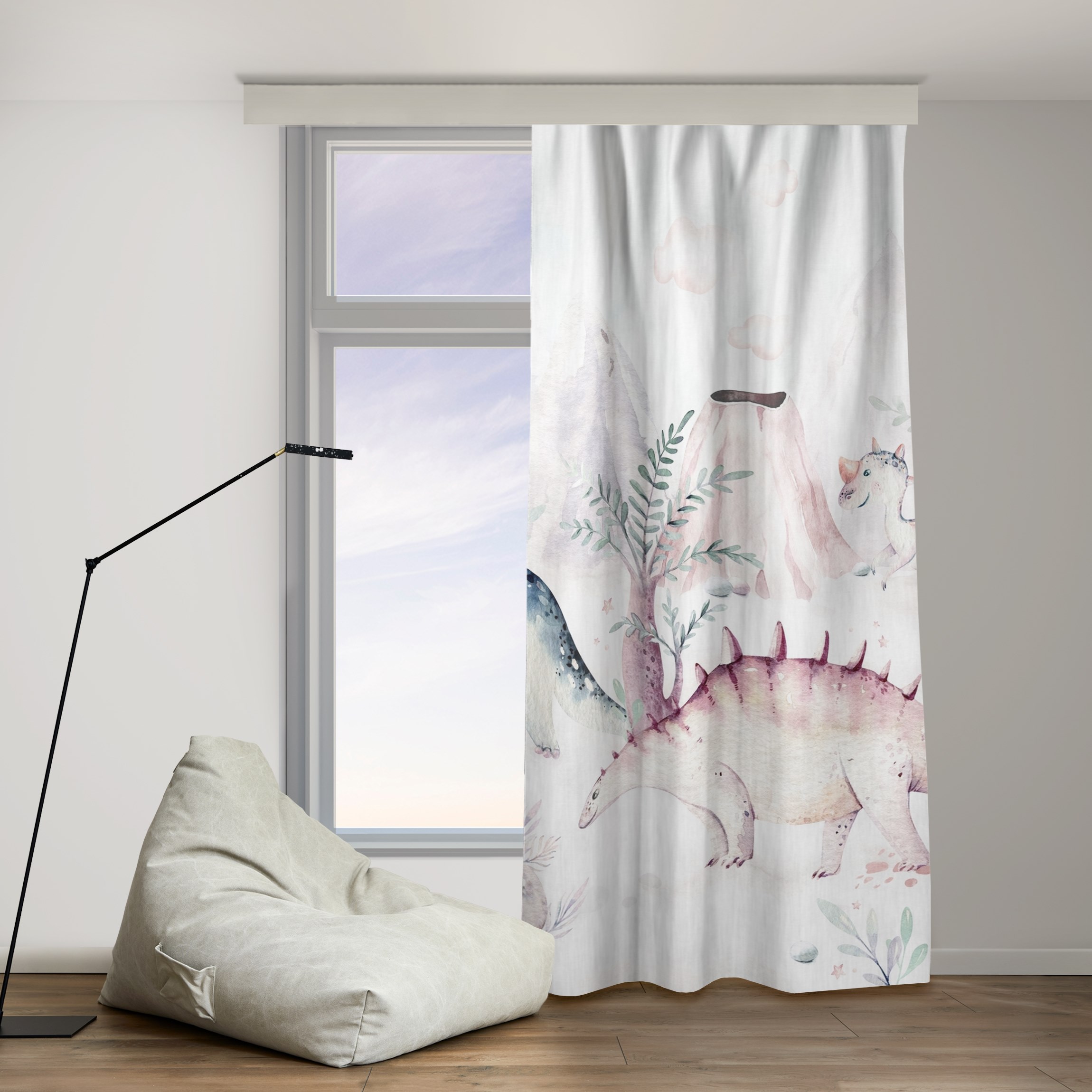 Vorhang Aquarell Dinowelt