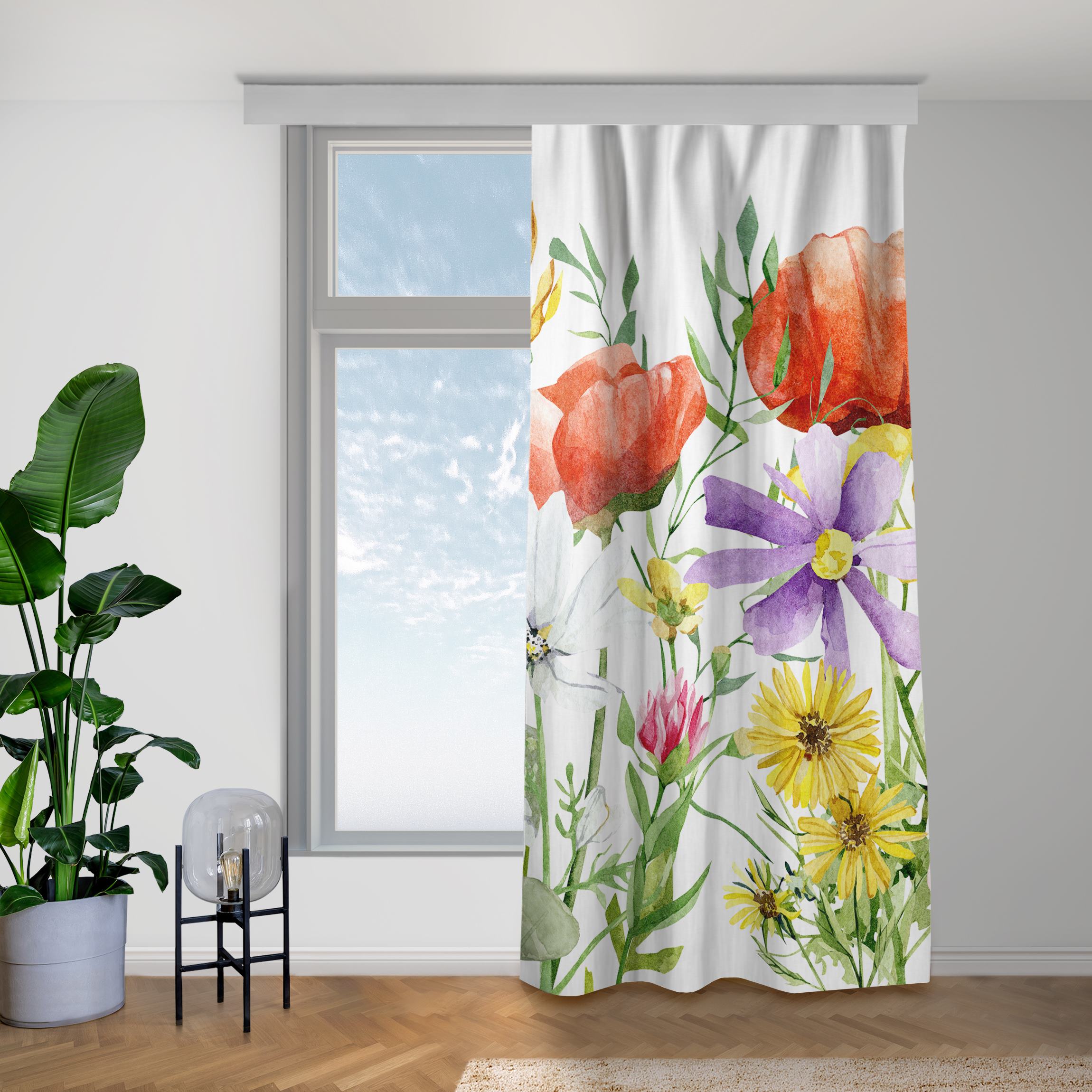 Vorhang Aquarellierte Blumen