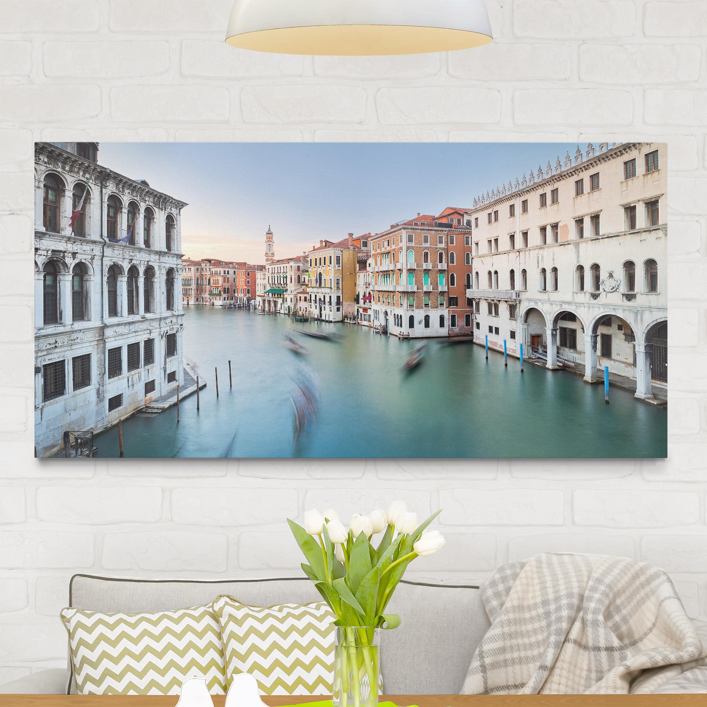 Leinwandbild - Querformat Canale Grande Blick von der Rialtobrücke Venedig