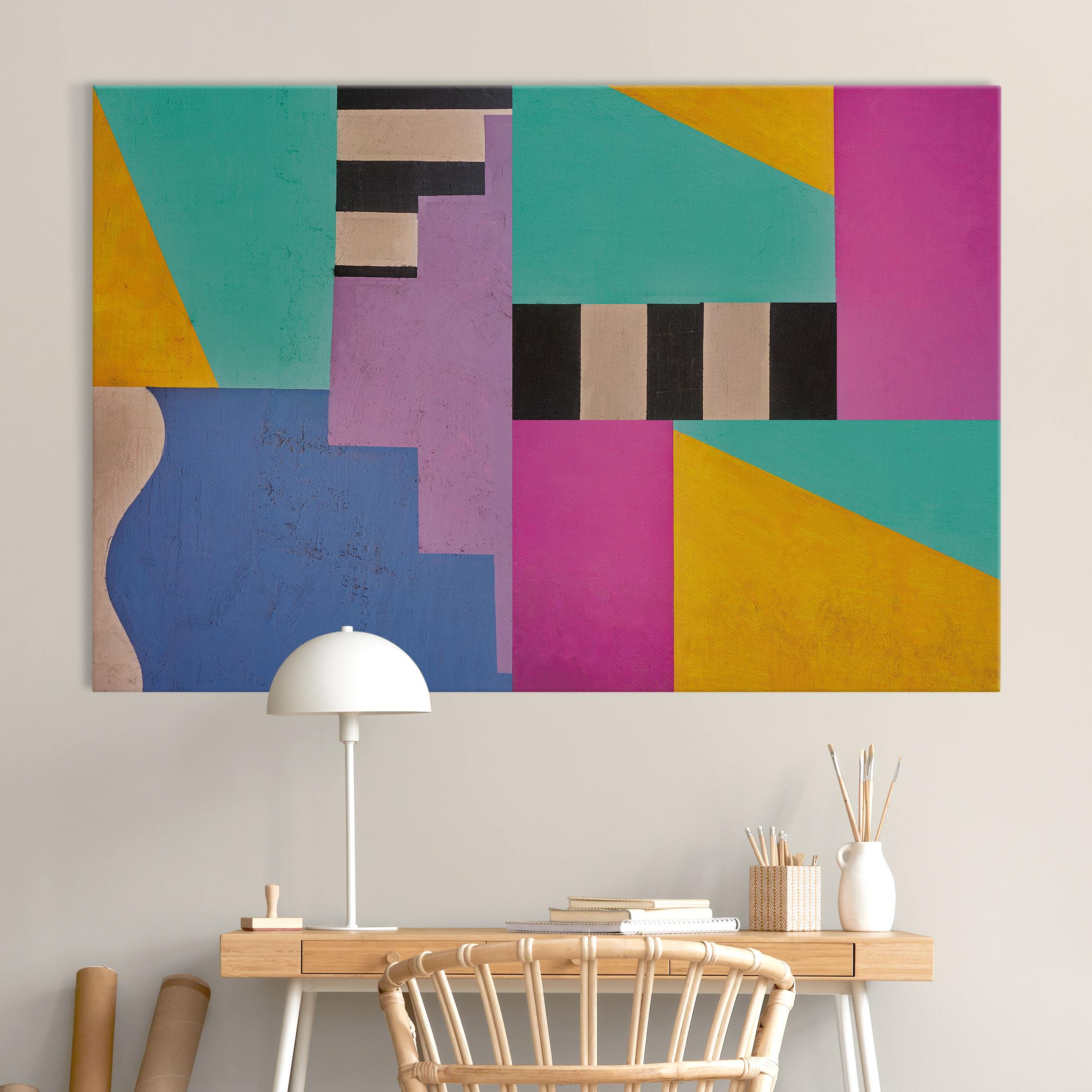 Akustikbild Big Bold Color Block Concrete