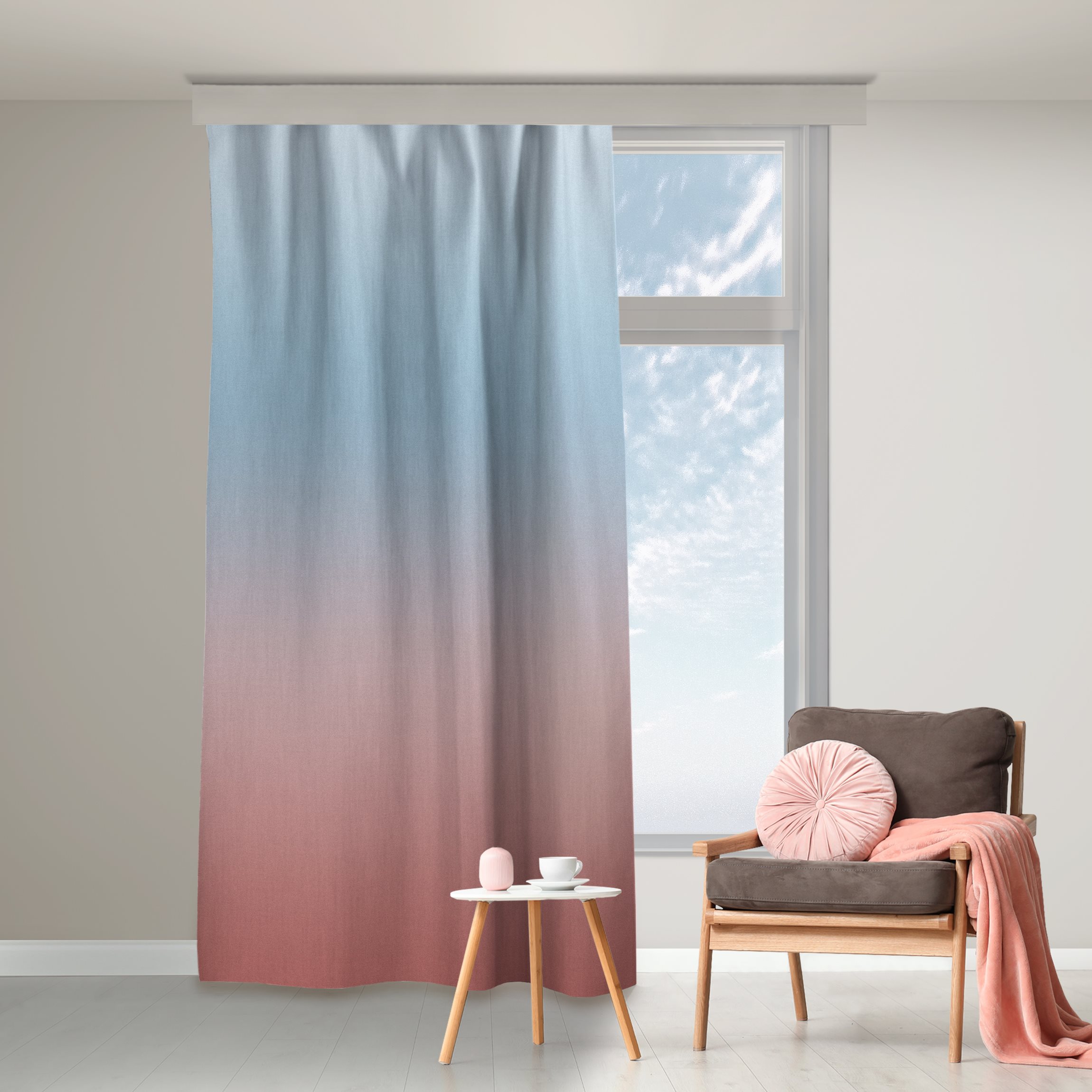 Vorhang Blau-Rosa Farbverlauf