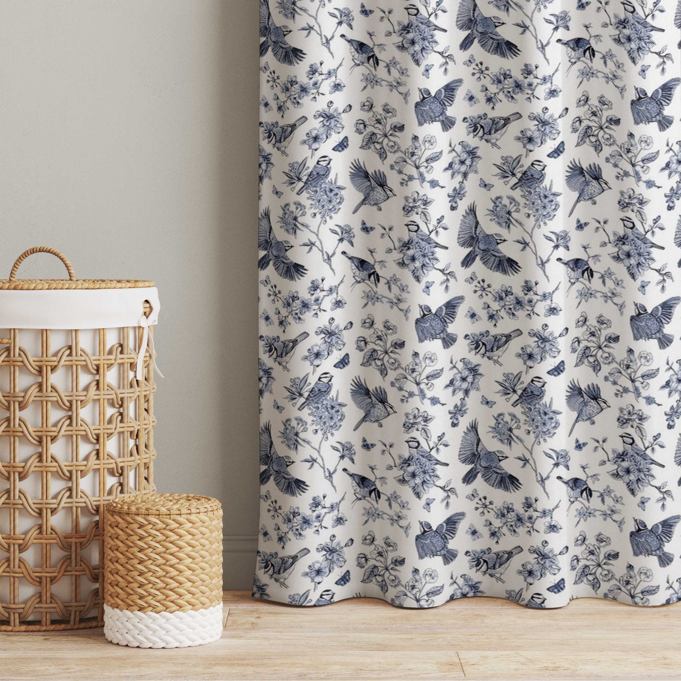 Vorhang Blaumeisen in Blauschwarz