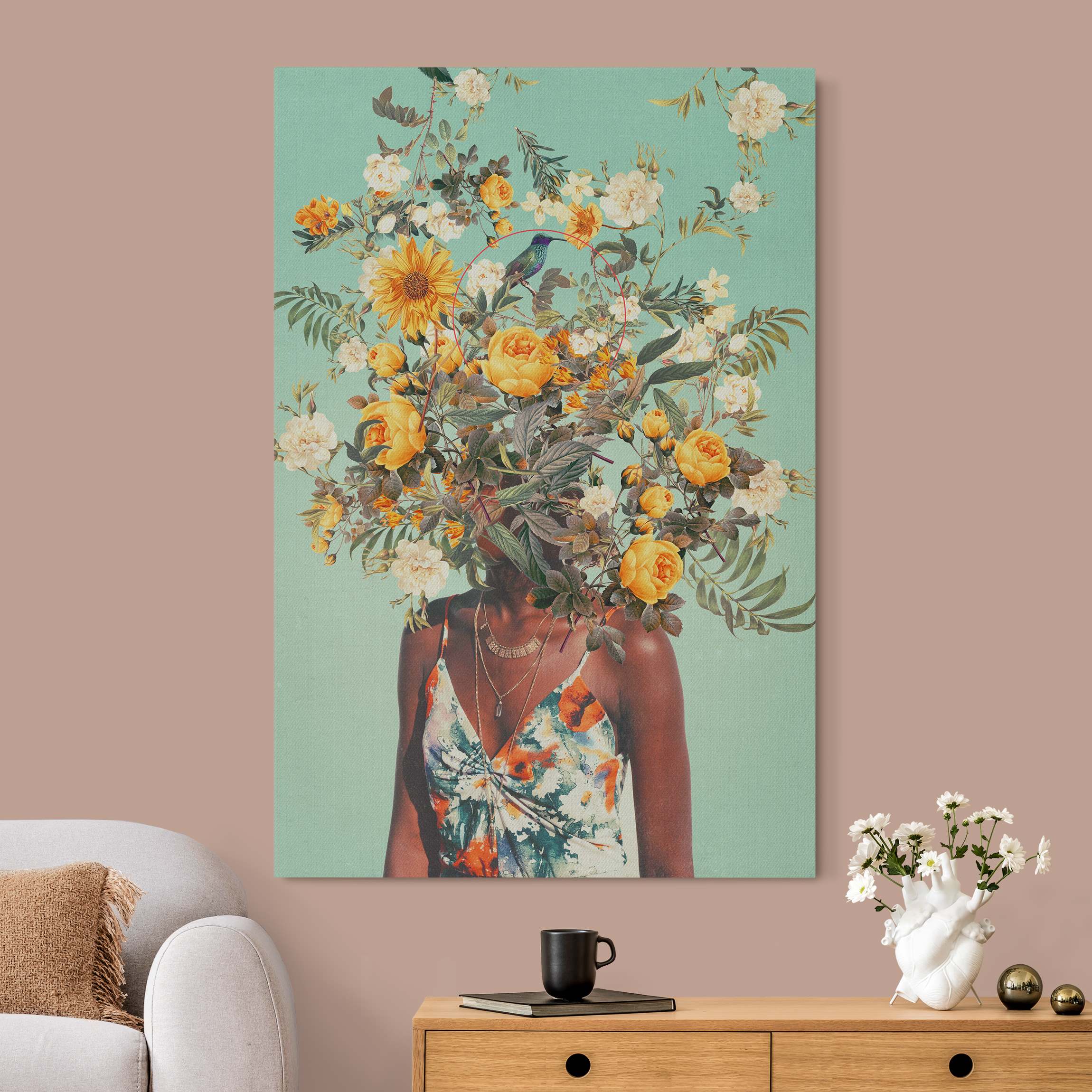 Akustikbild Blumen Porträt - Gelbe Rosen