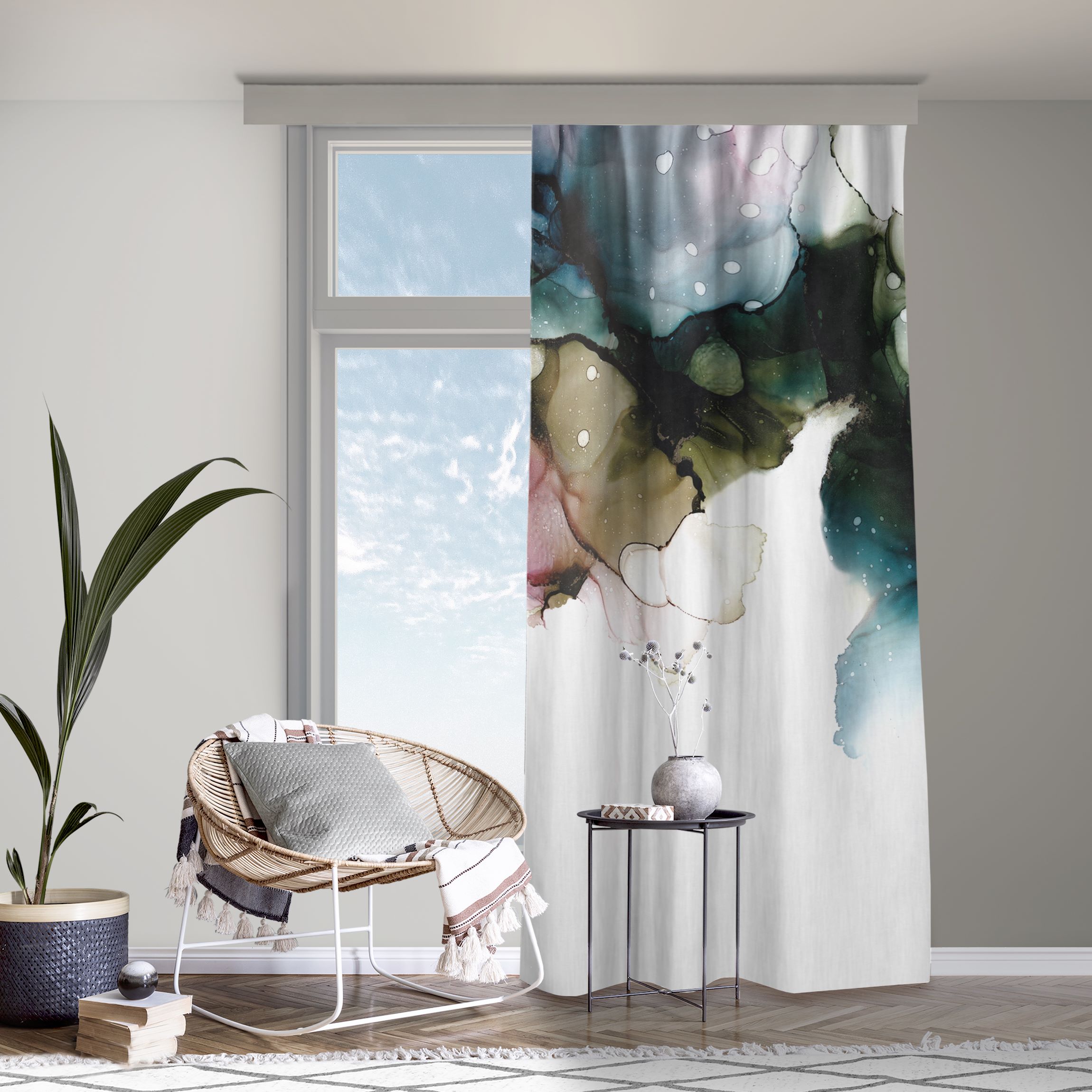 Vorhang Blumenbogen mit Gold