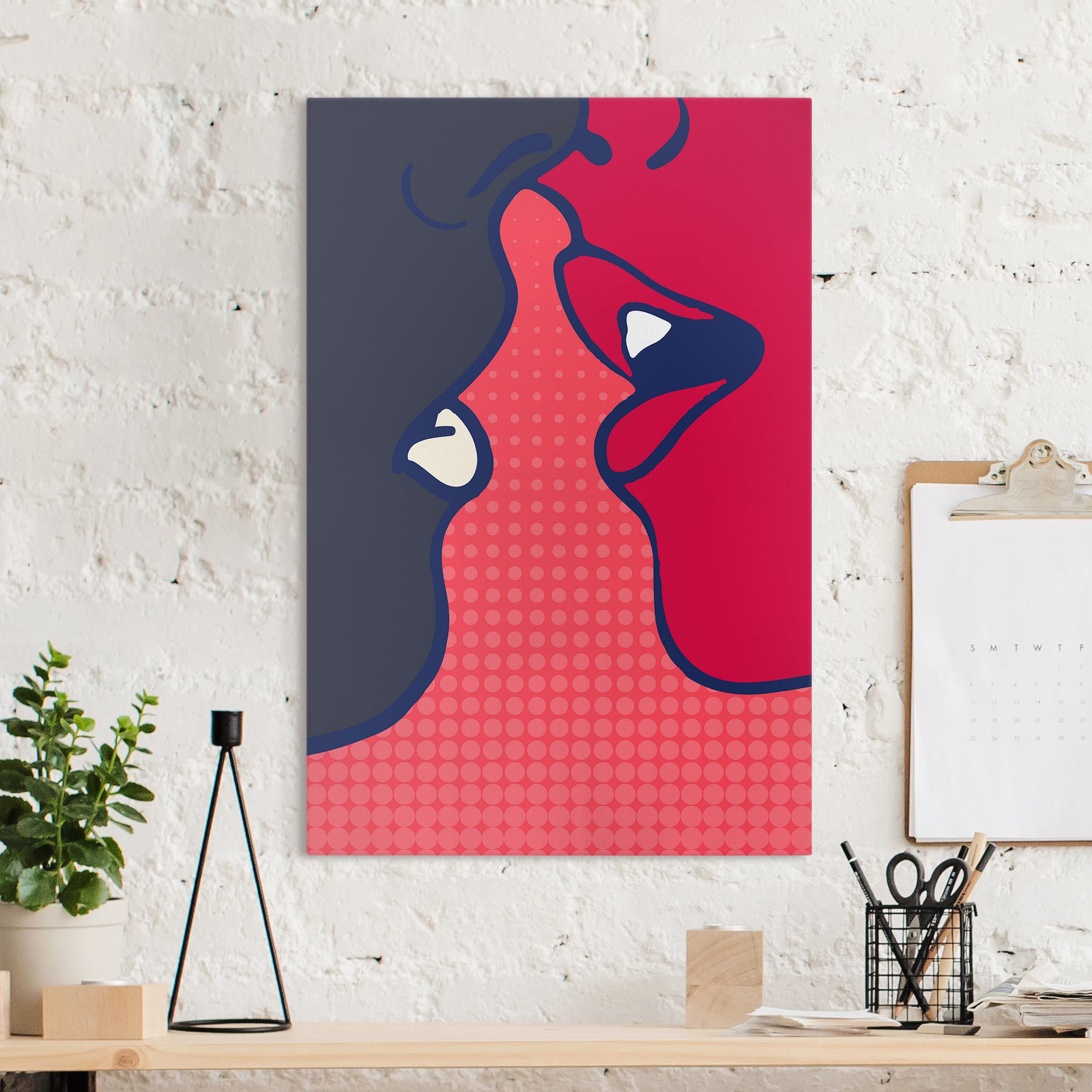 Leinwandbild Pop Art Kiss