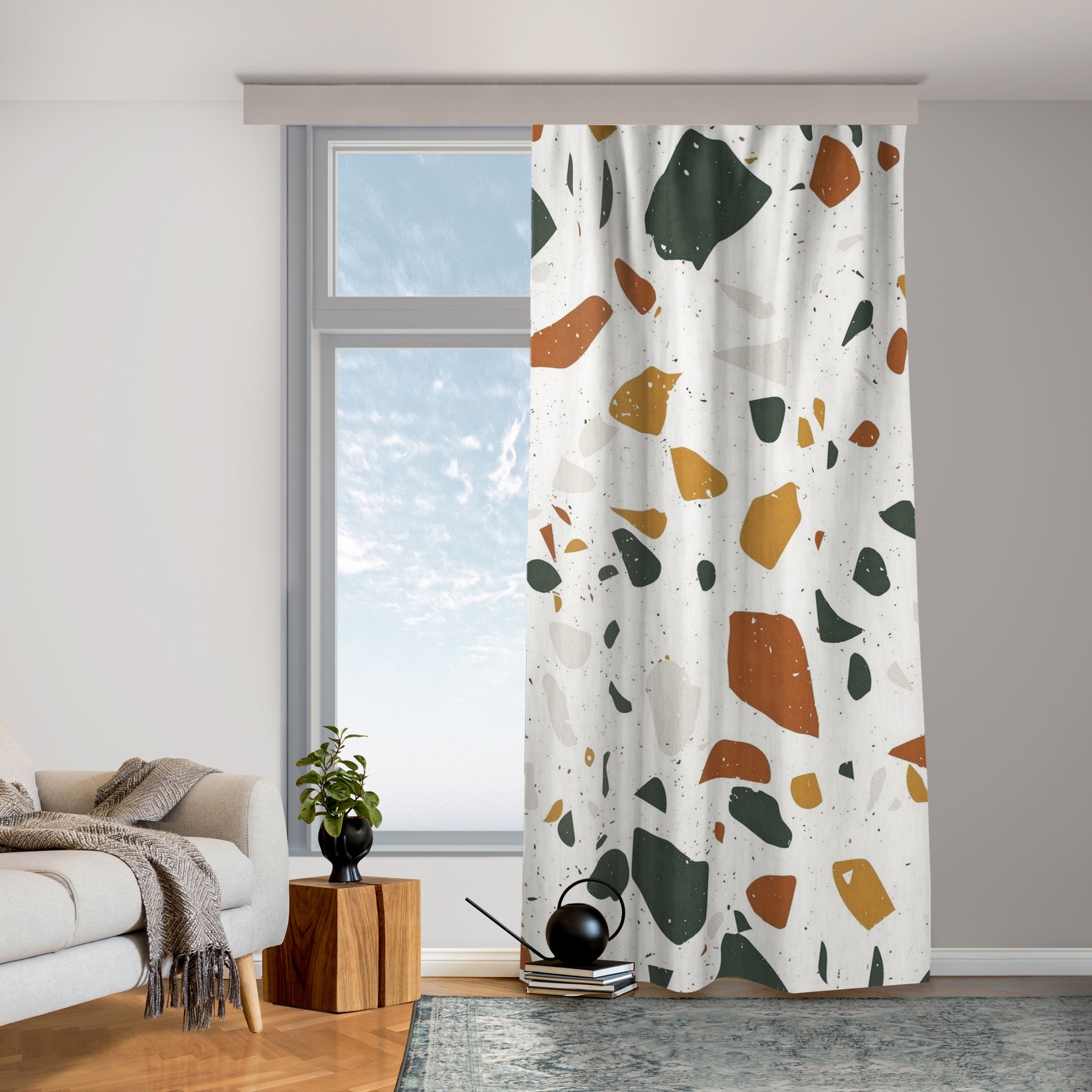 Vorhang Detailliertes Terrazzo Muster Livorno