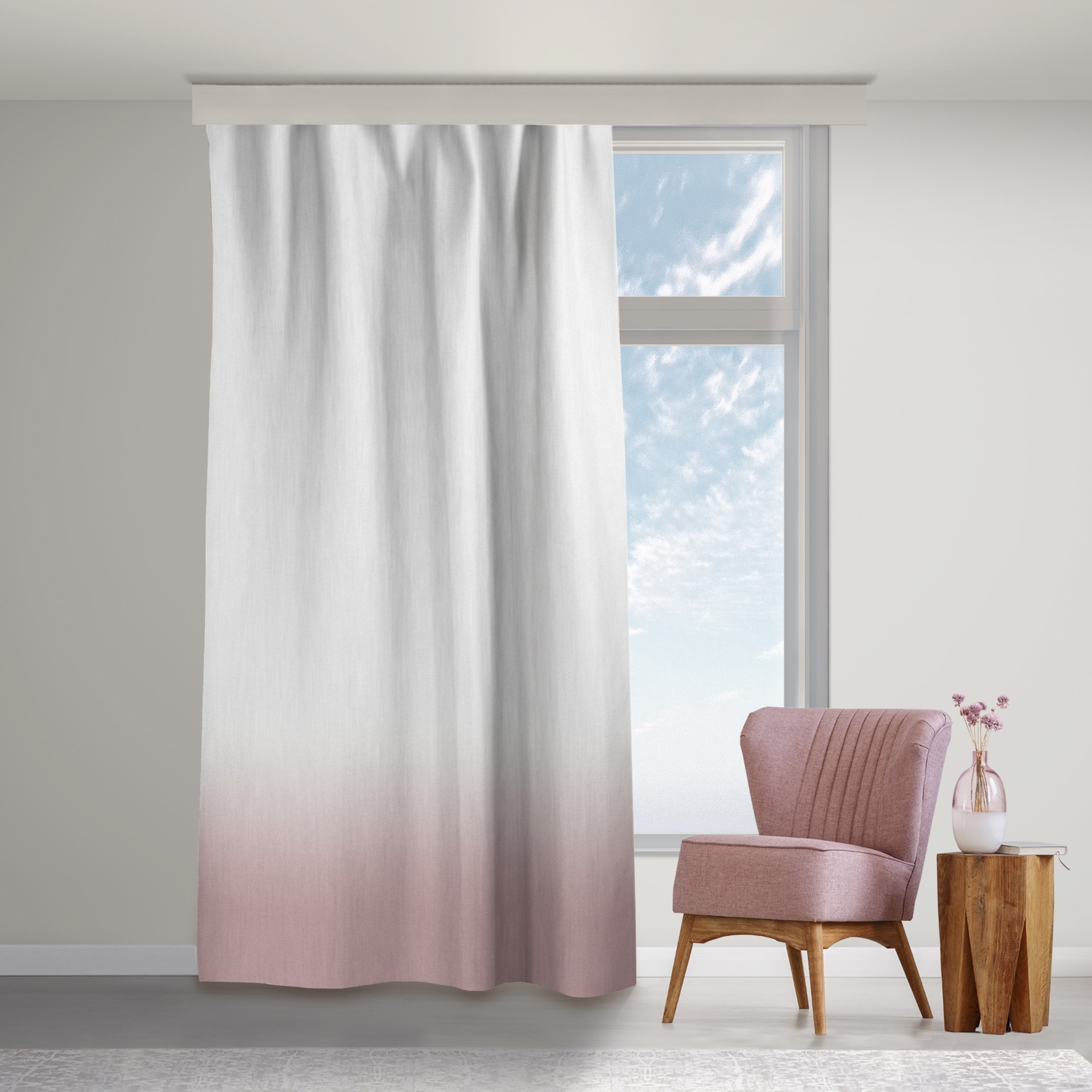 Vorhang Dip-Dye Altrosa