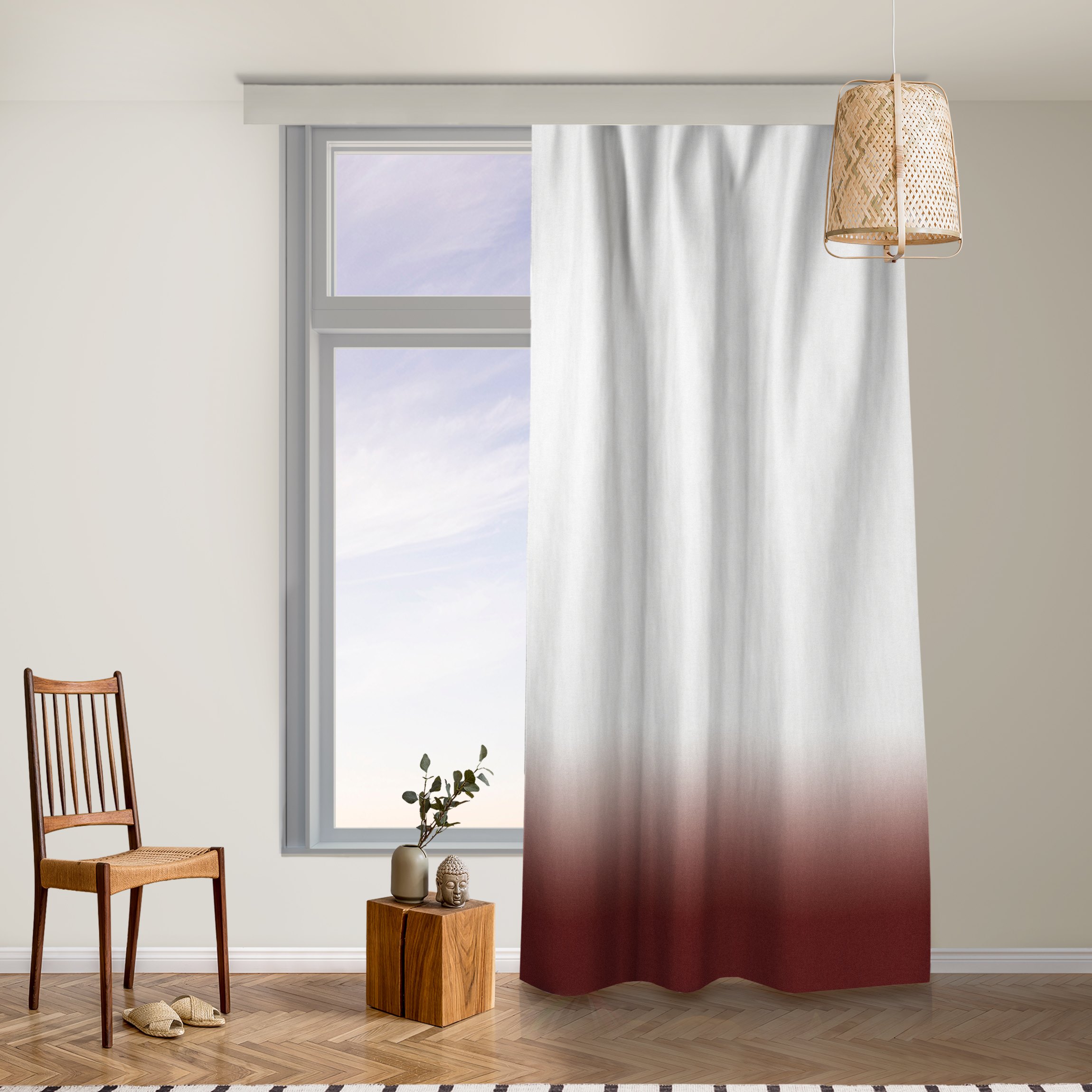 Vorhang Dip-Dye Dunkel Rot