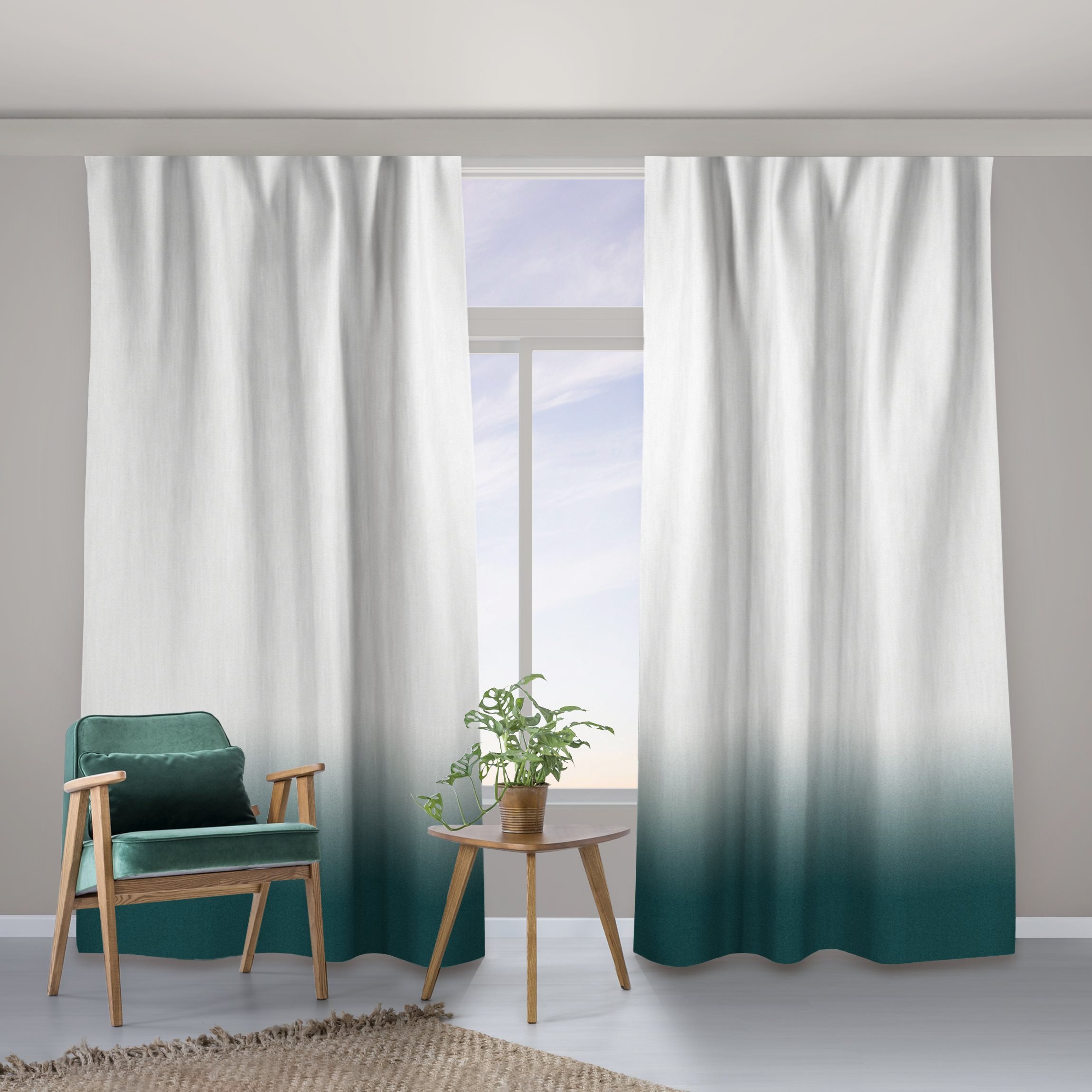 Vorhang Dip-Dye Dunkle Jade