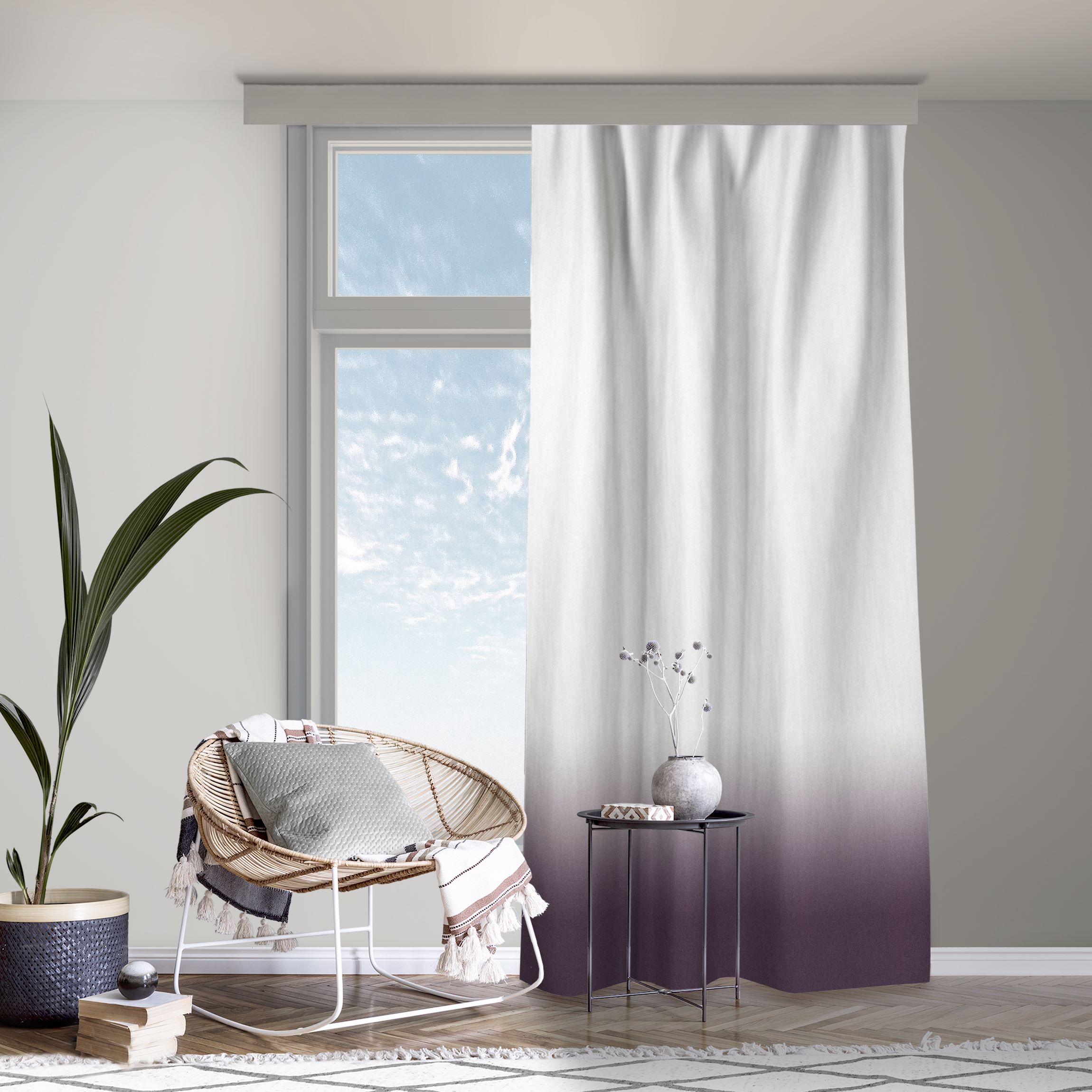 Vorhang Dip-Dye Dunkles Violett