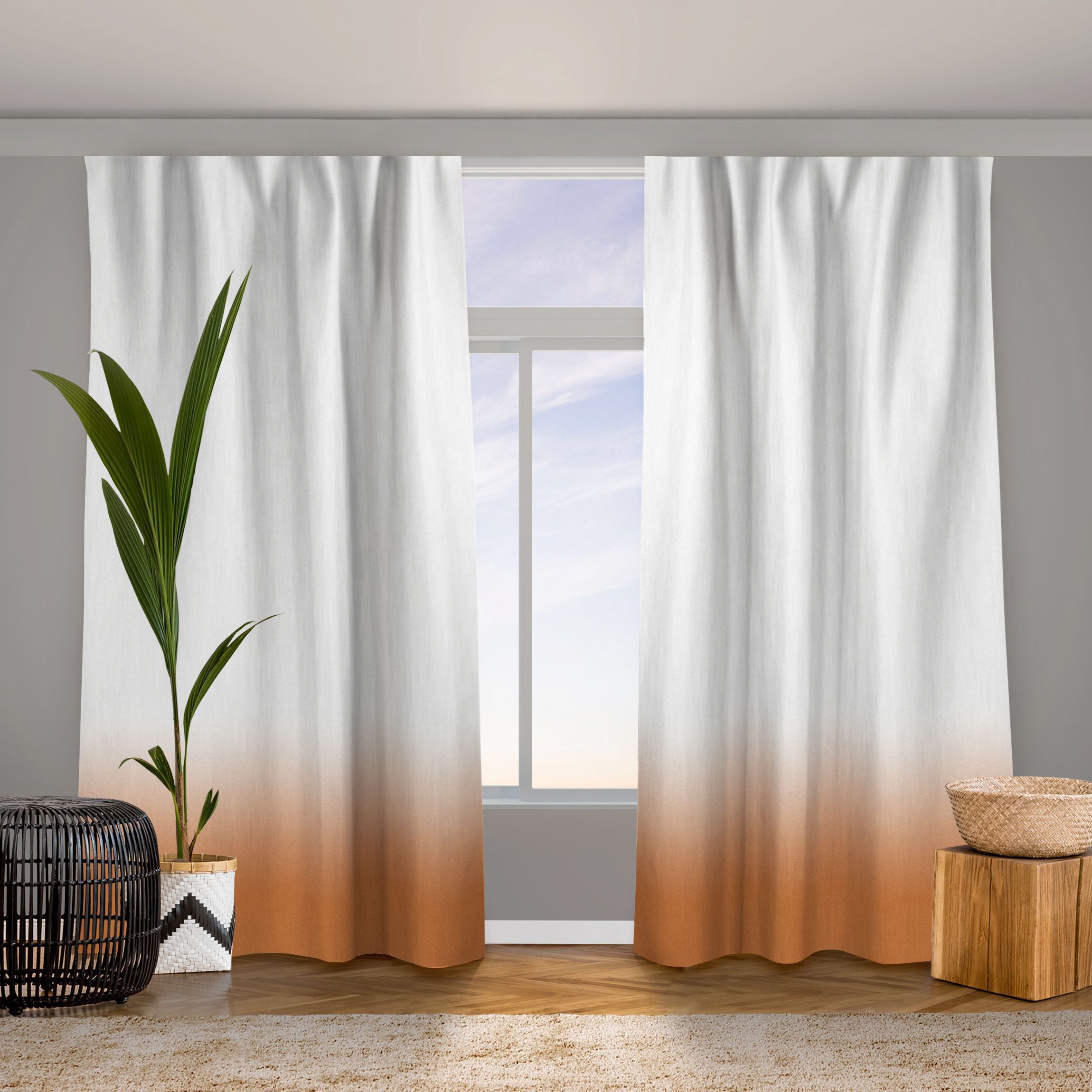 Vorhang Dip-Dye Orange
