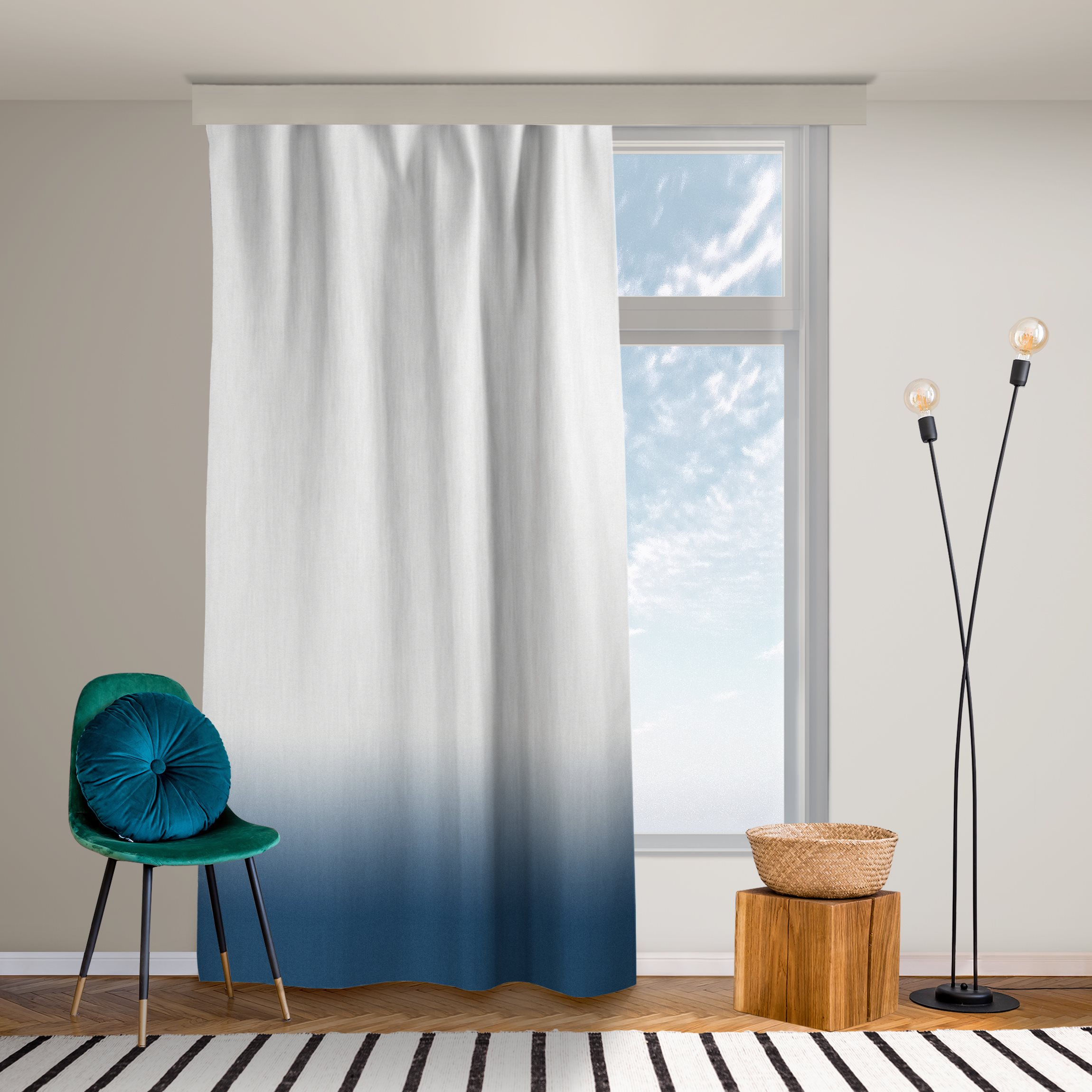 Vorhang Dip-Dye Ozeanblau