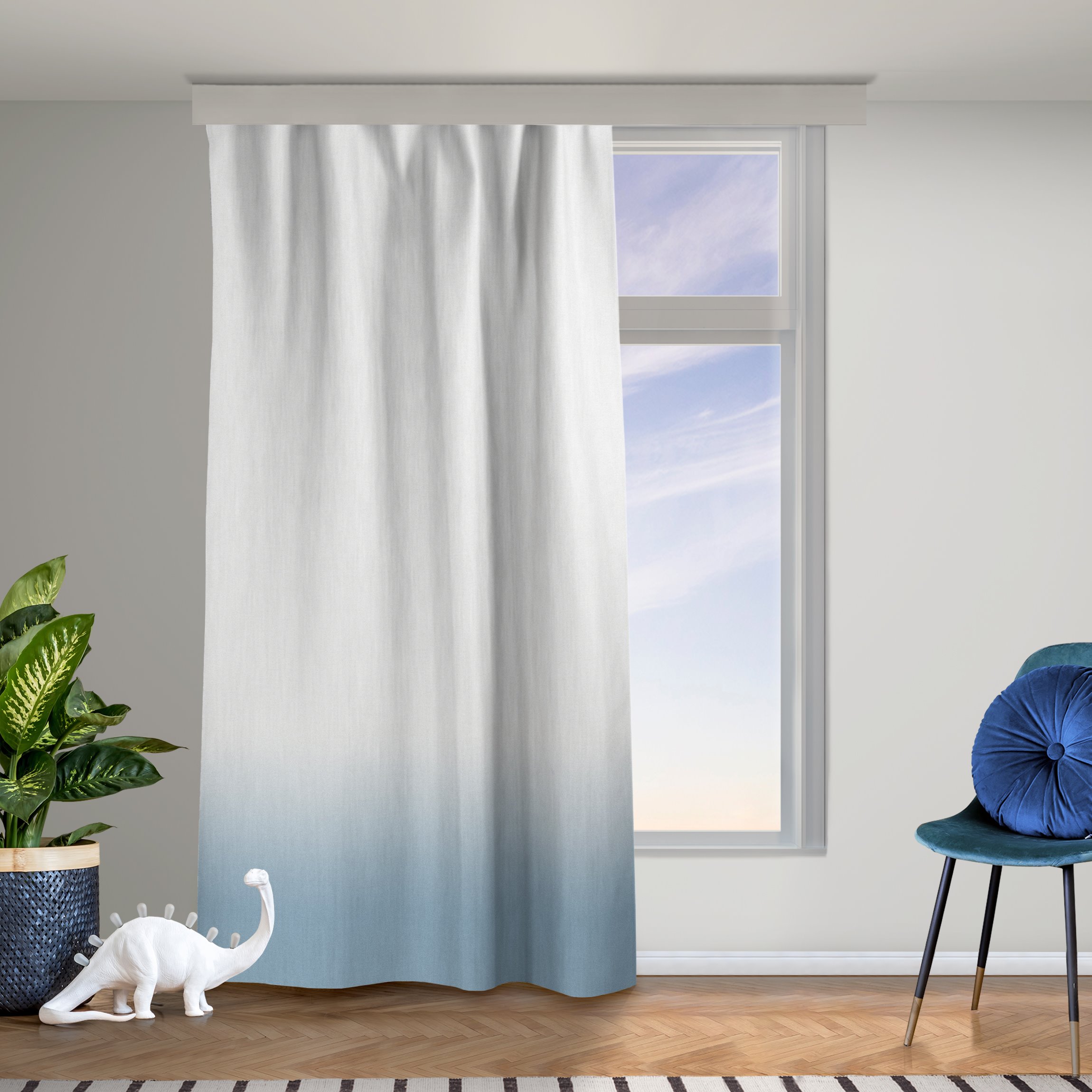 Vorhang Dip-Dye Pastell Blau