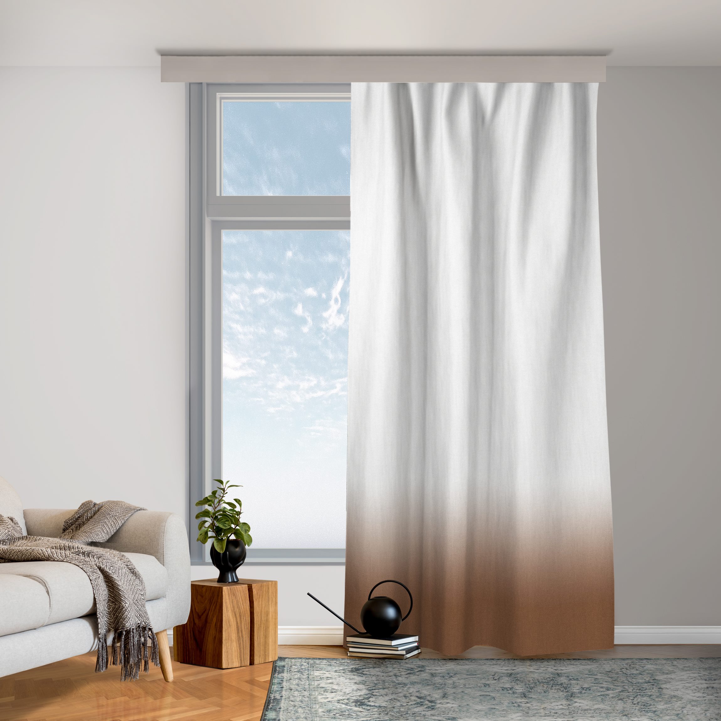 Vorhang Dip-Dye Rehbraun