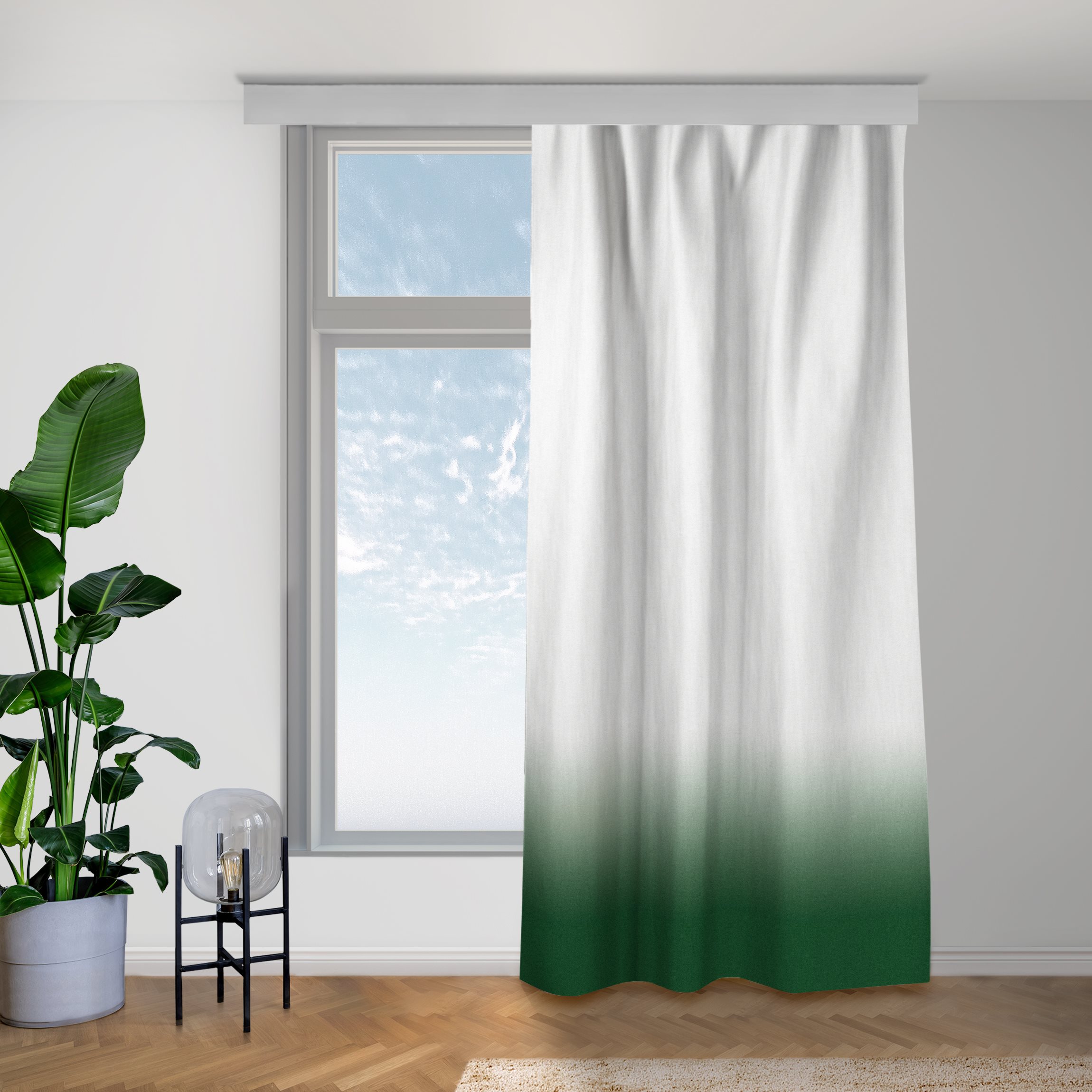 Vorhang Dip-Dye Waldgrün