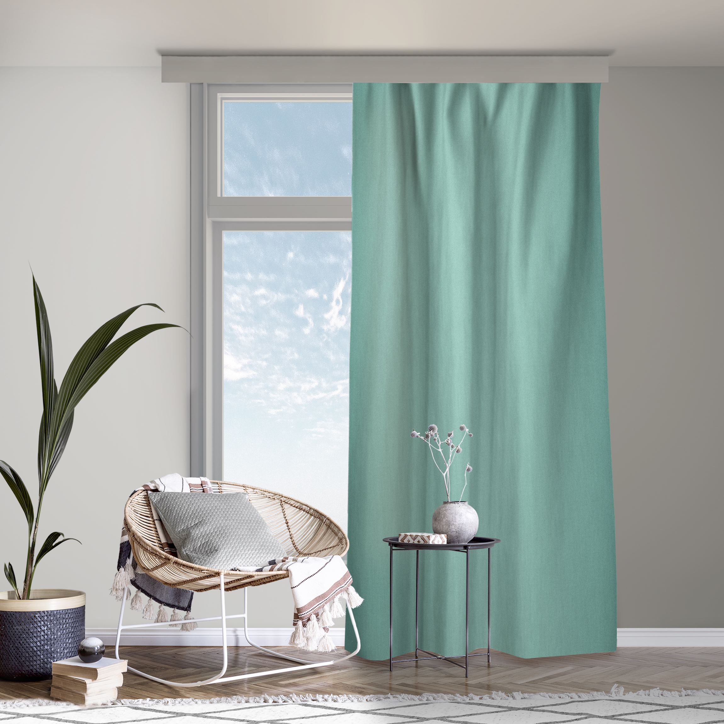 Vorhang Dunkel Grüner Farbverlauf