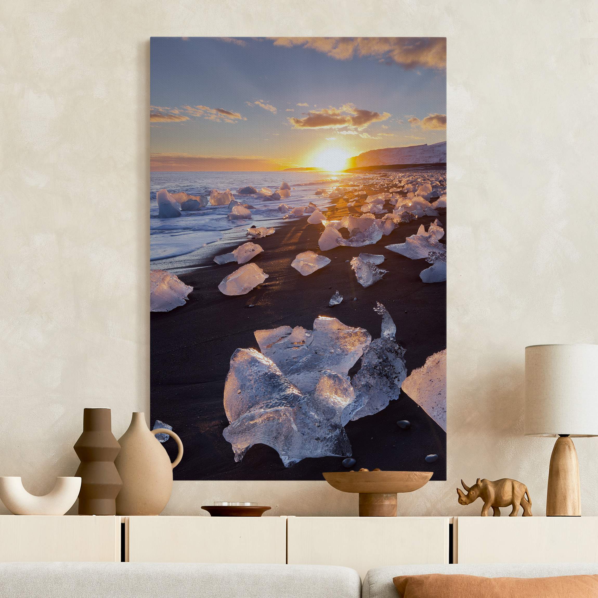 Akustikbild Eisbrocken am Strand Island