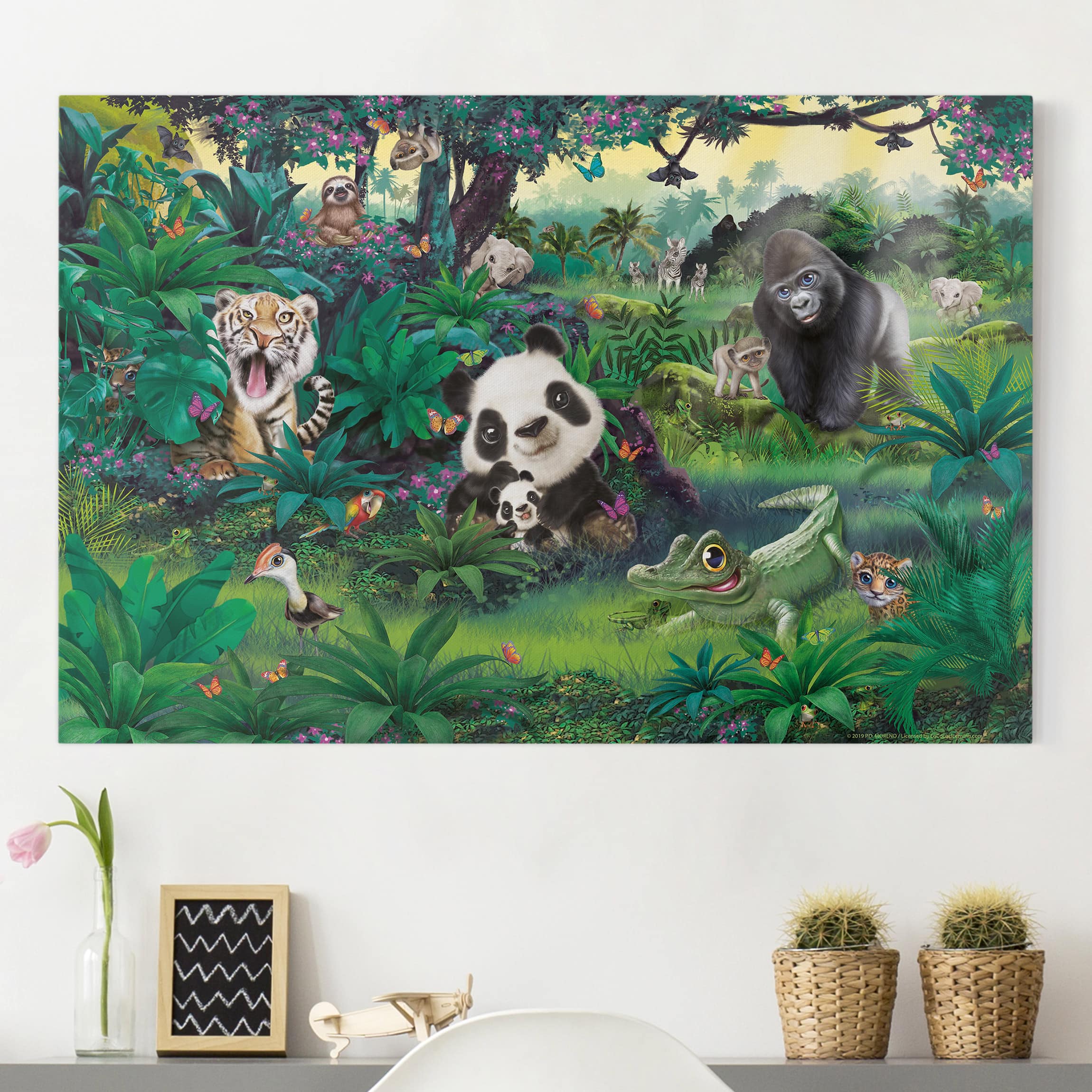 Leinwandbild Kinderzimmer Animal Club International - Dschungel mit Tieren