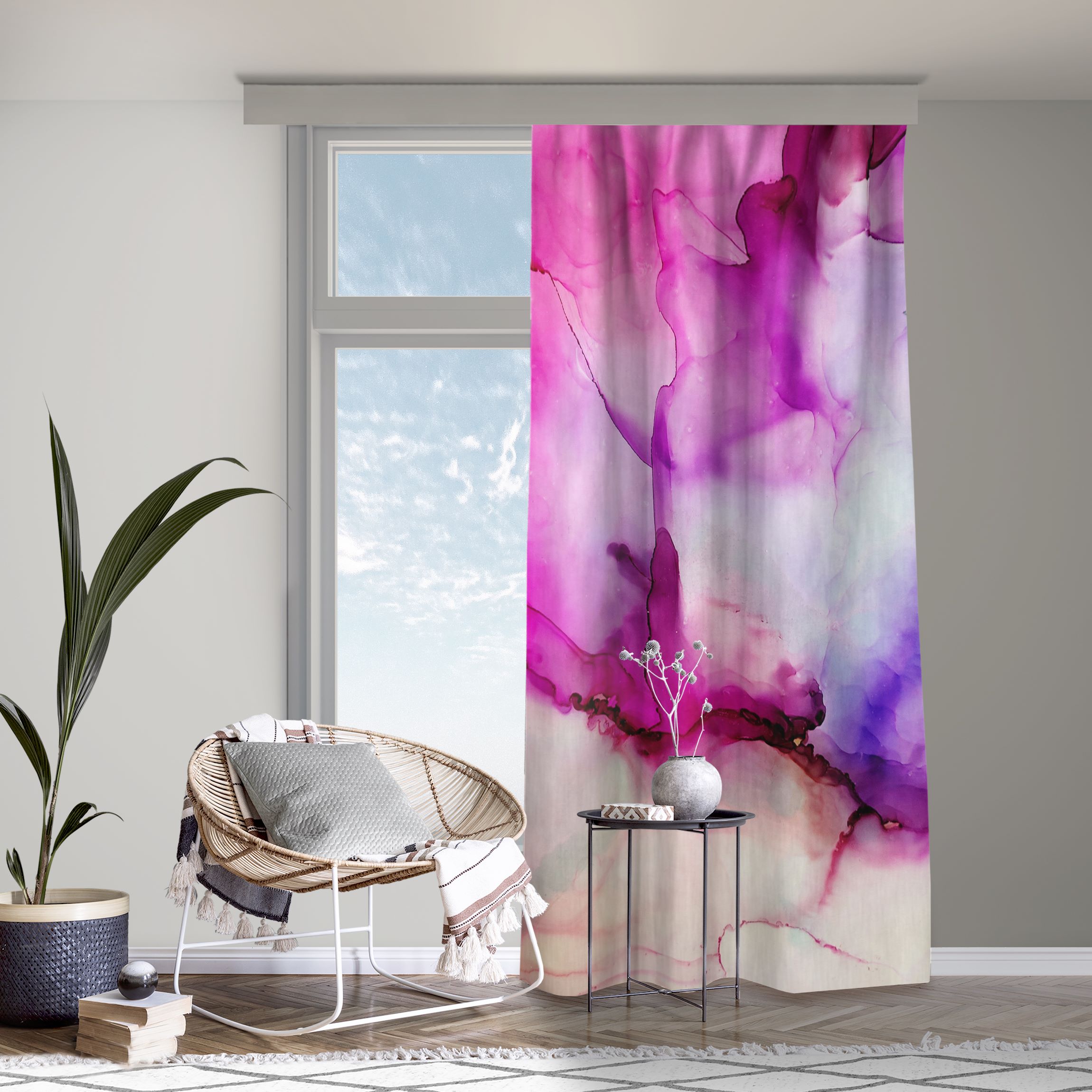 Vorhang Farbkomposition in Pink und Lila