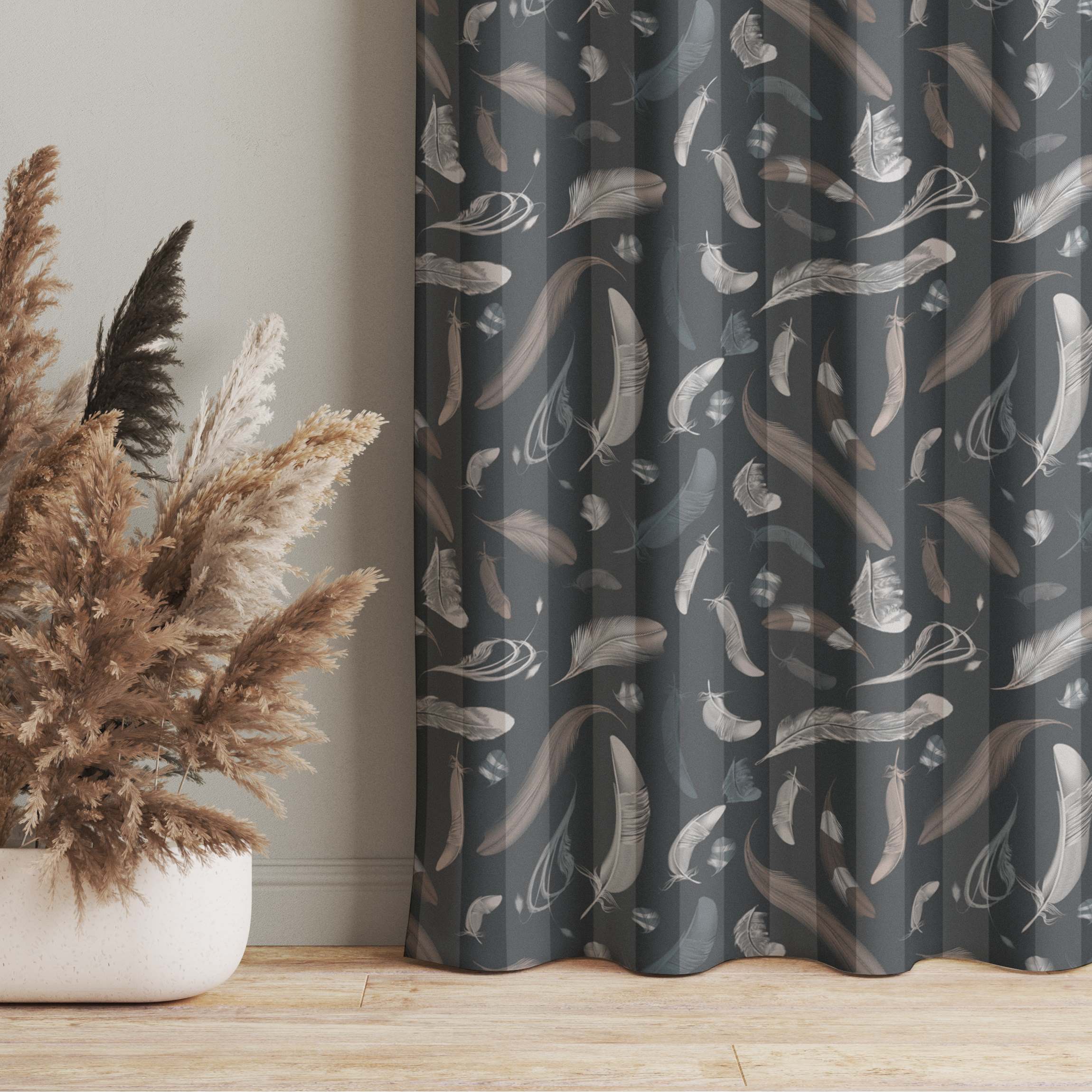 Vorhang Federn auf Streifen