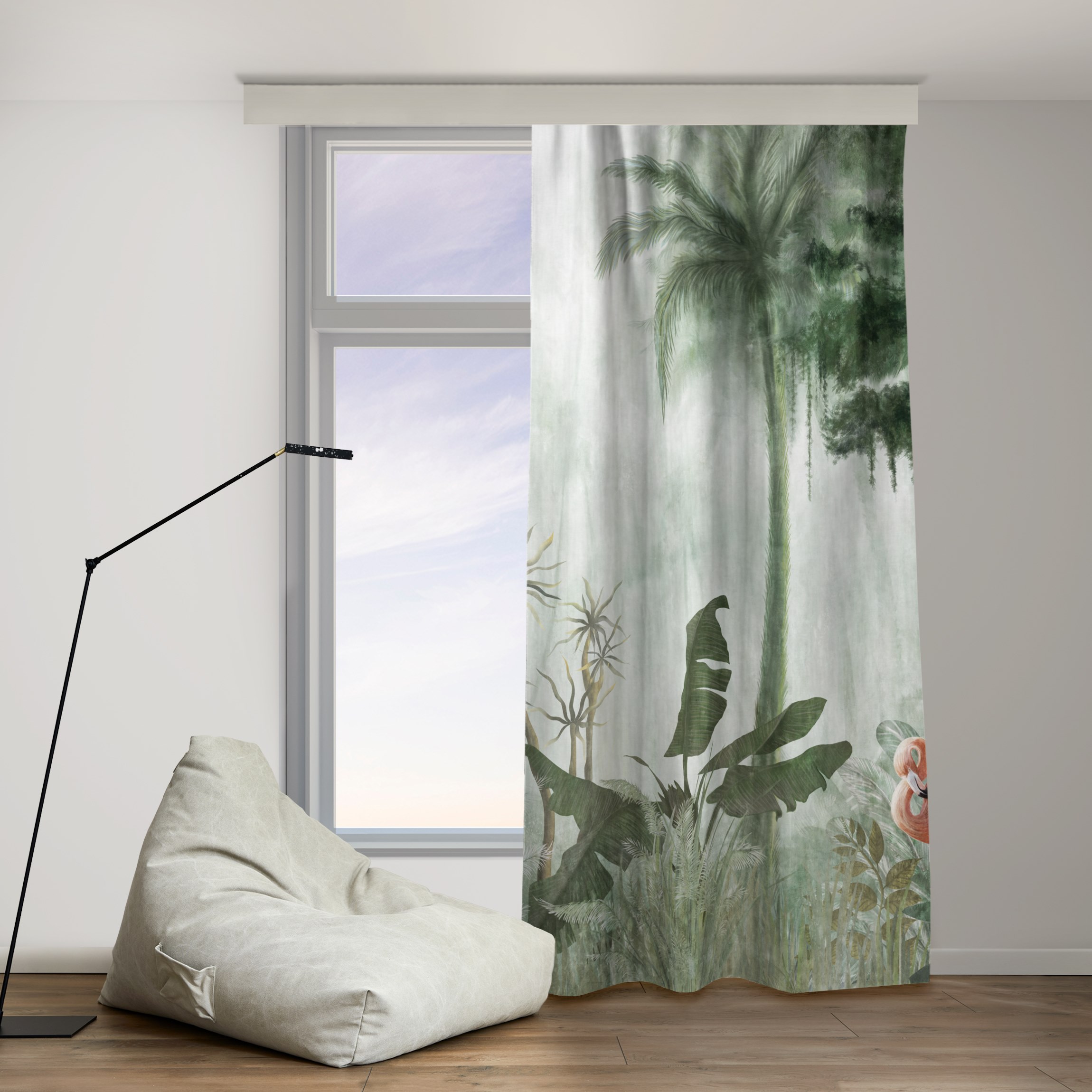 Vorhang Flamingos im Dschungel