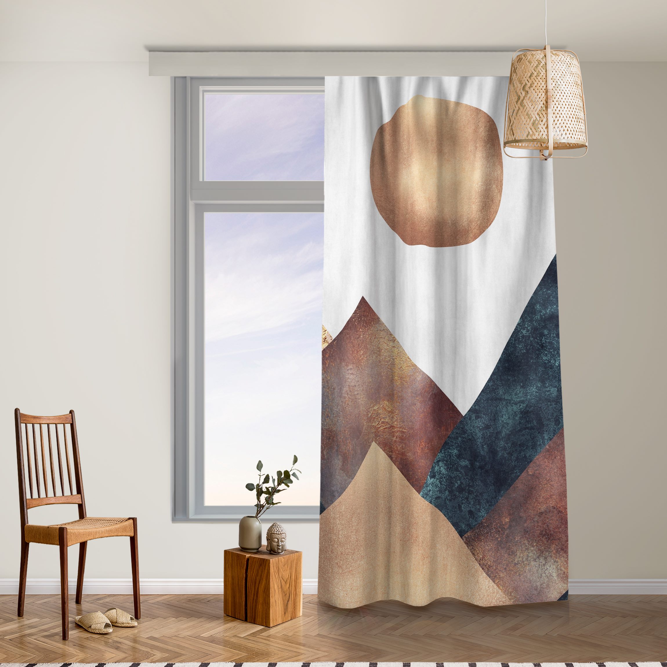 Vorhang Geometrische Berge Bronze