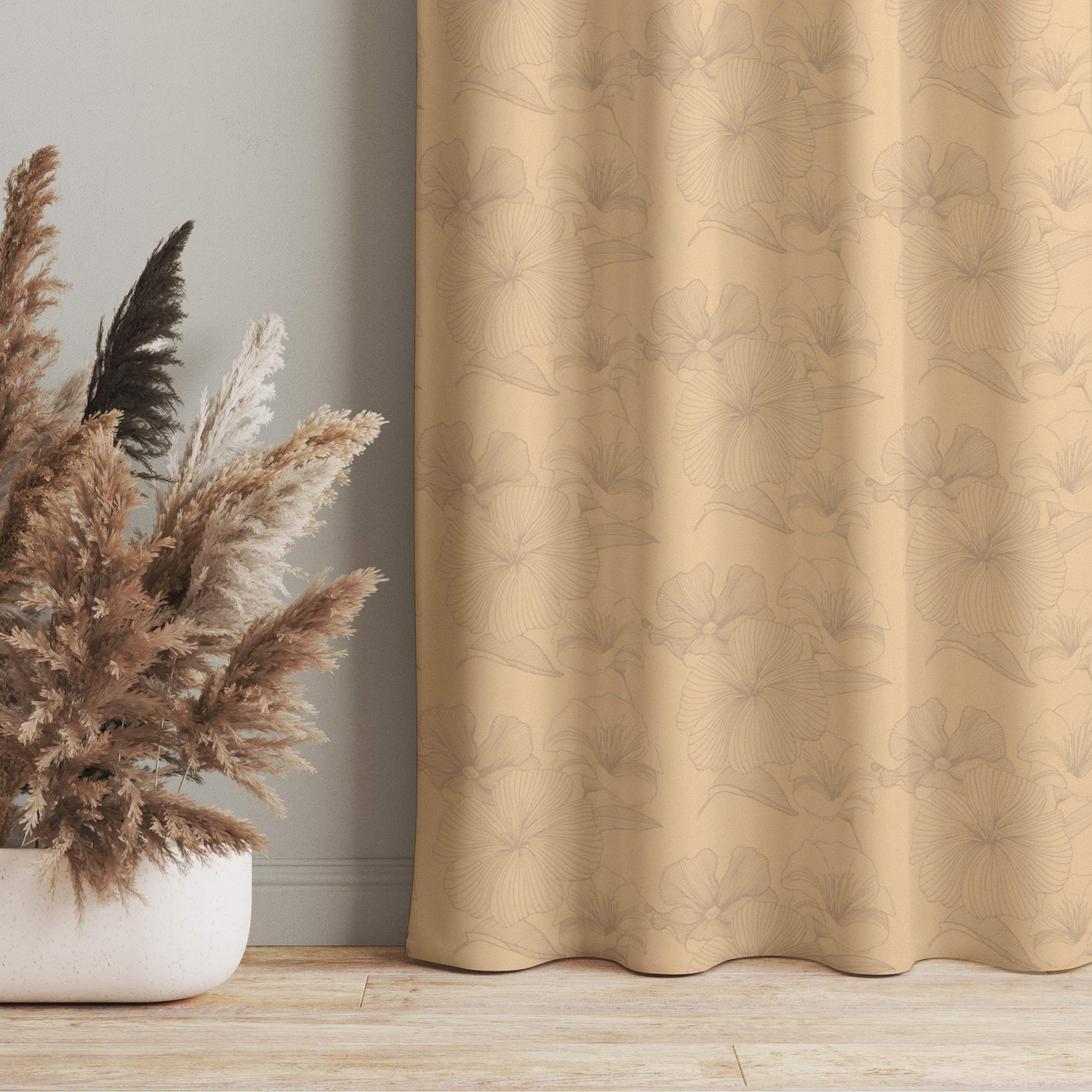 Vorhang Geranium Muster - Pastell Orange