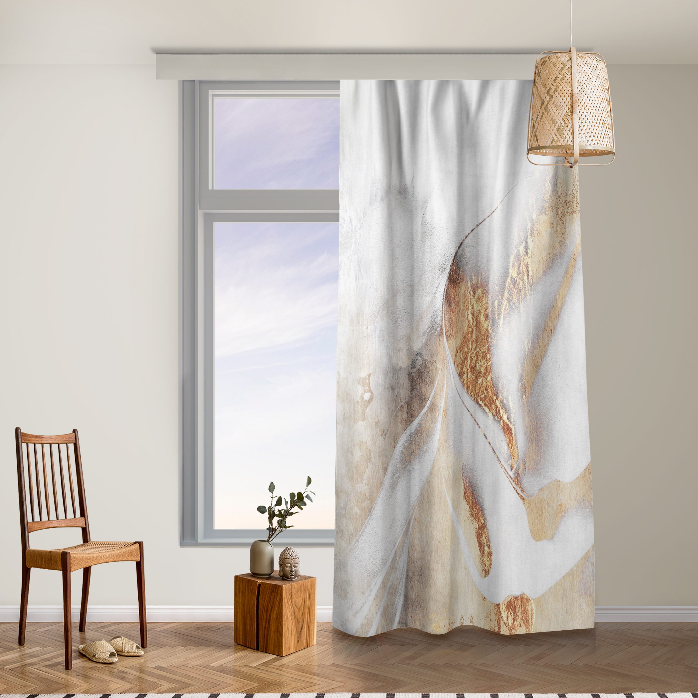 Vorhang Goldene abstrakte Wintermalerei