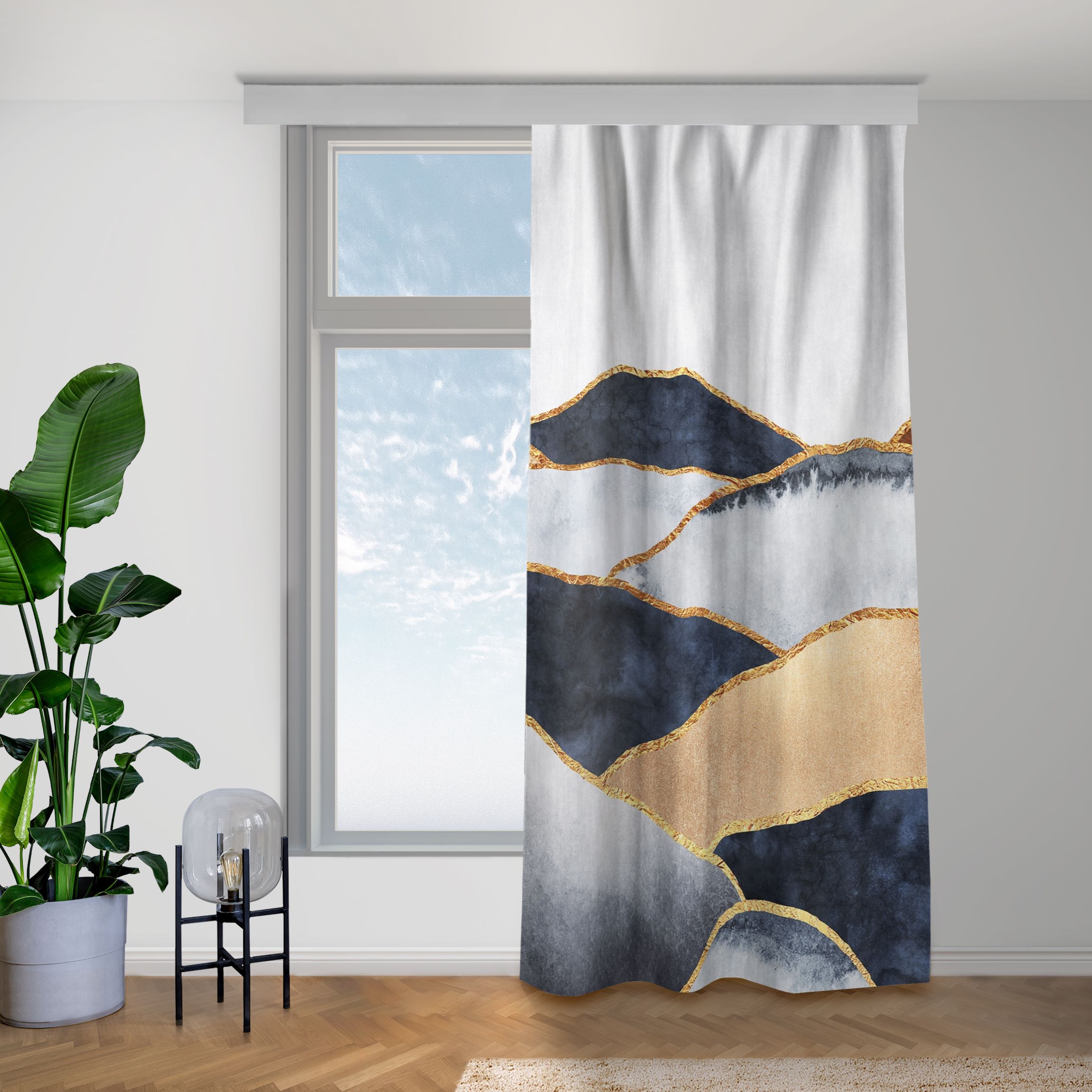 Vorhang Goldene Berge Aquarell