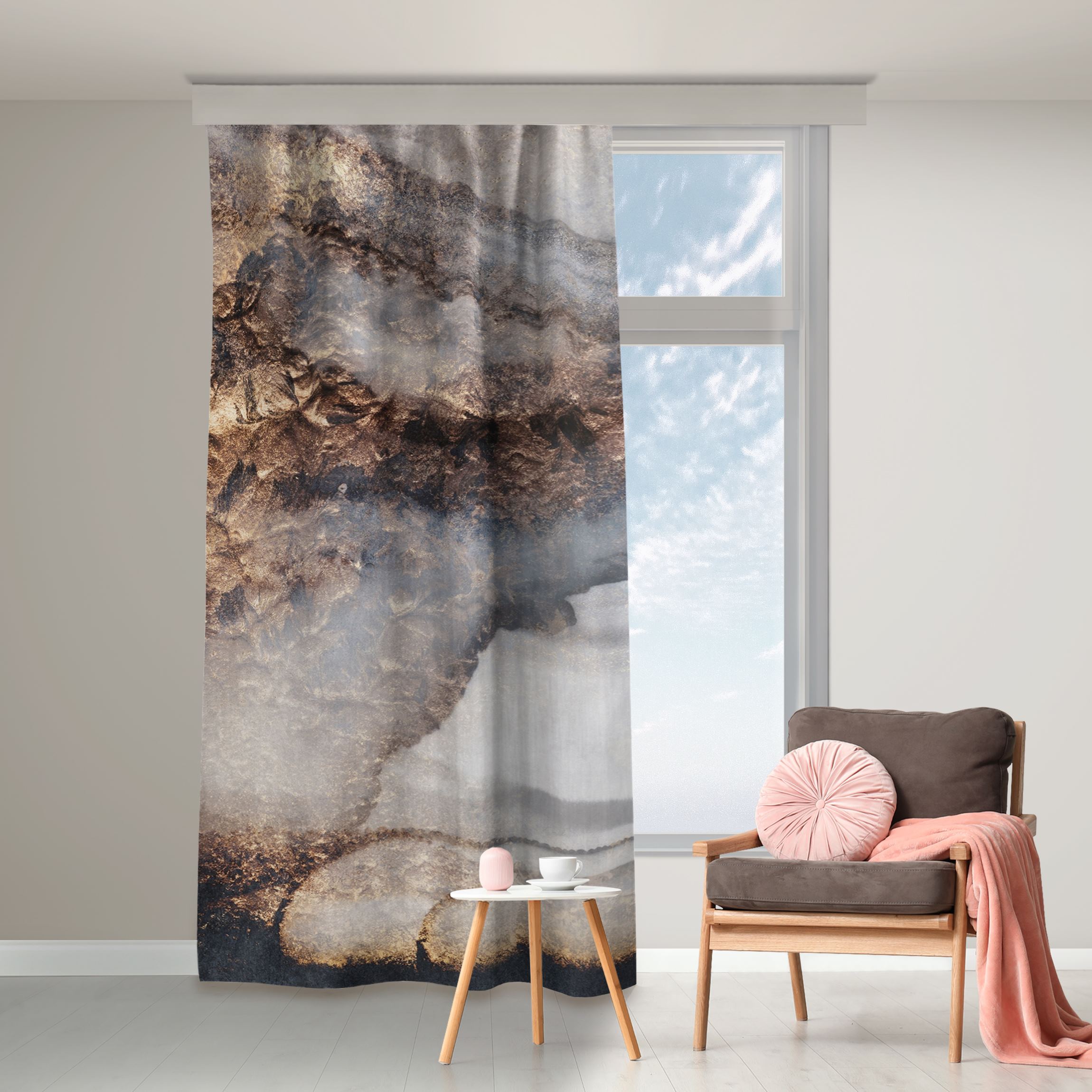 Vorhang Goldener Marmor gemalt